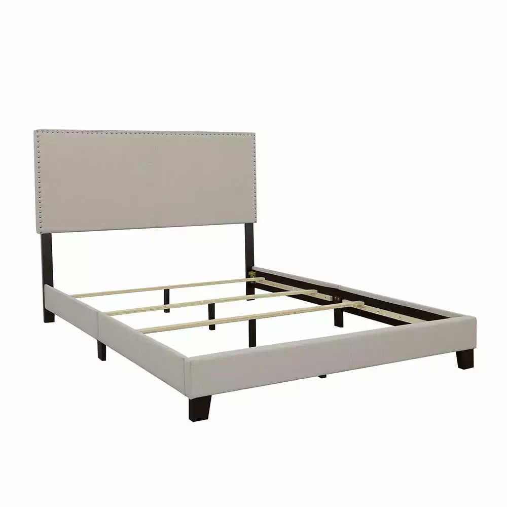 Boyd California King Upholstered Bed Nailhead Trim Ivory Master Bedroom Coaster Company