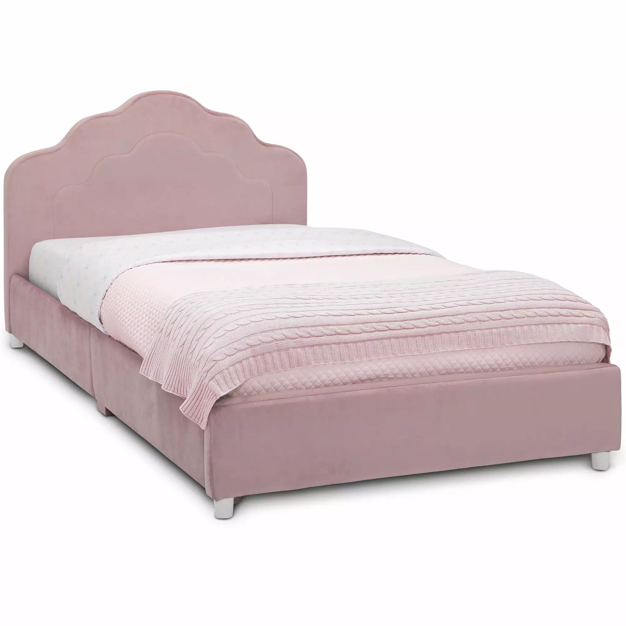Delta Children Upholstered Twin Bed Rose Pink Kids and Teens