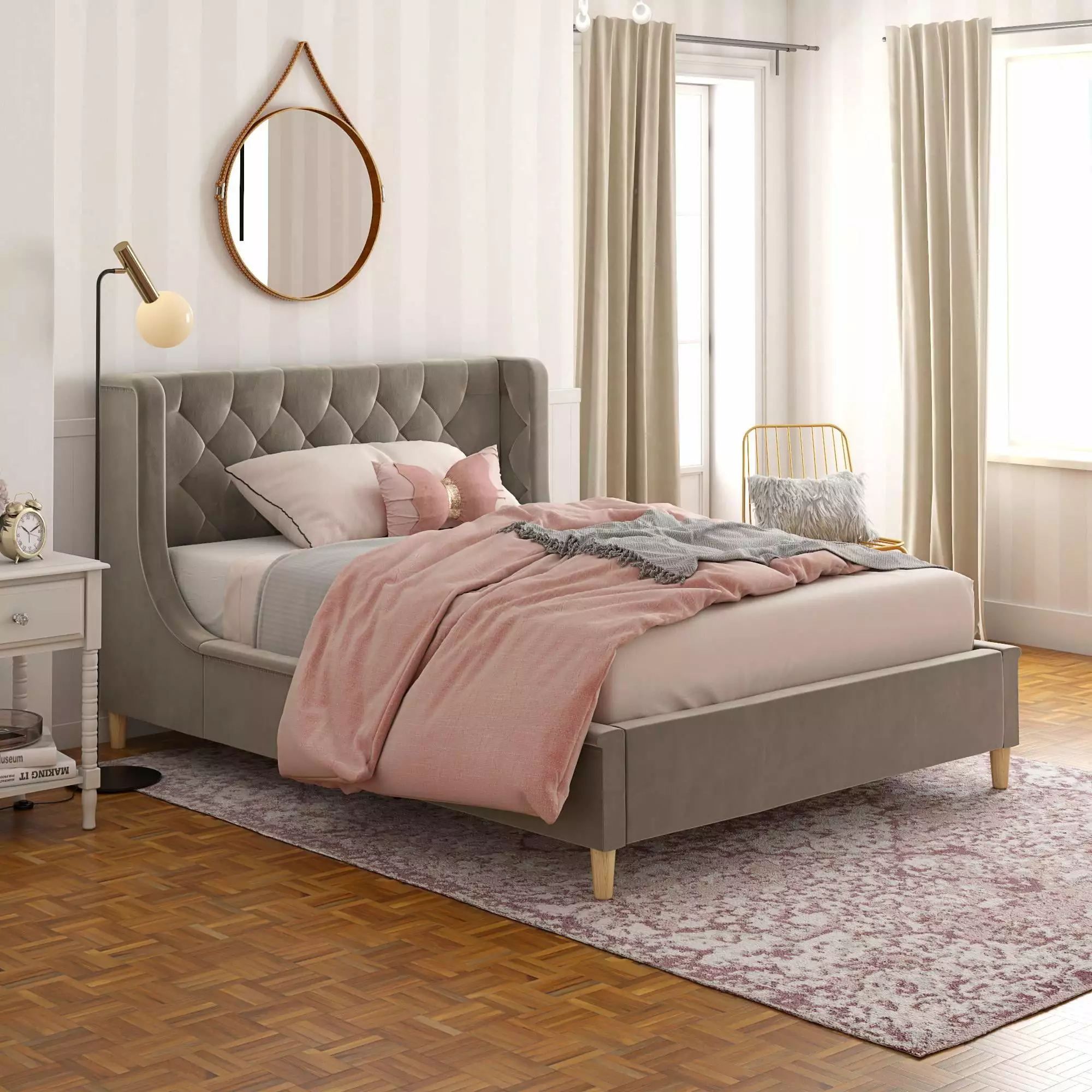 Little Seeds Monarch Hill Ambrosia Kids' Full Upholstered Bed - Gray Velvet