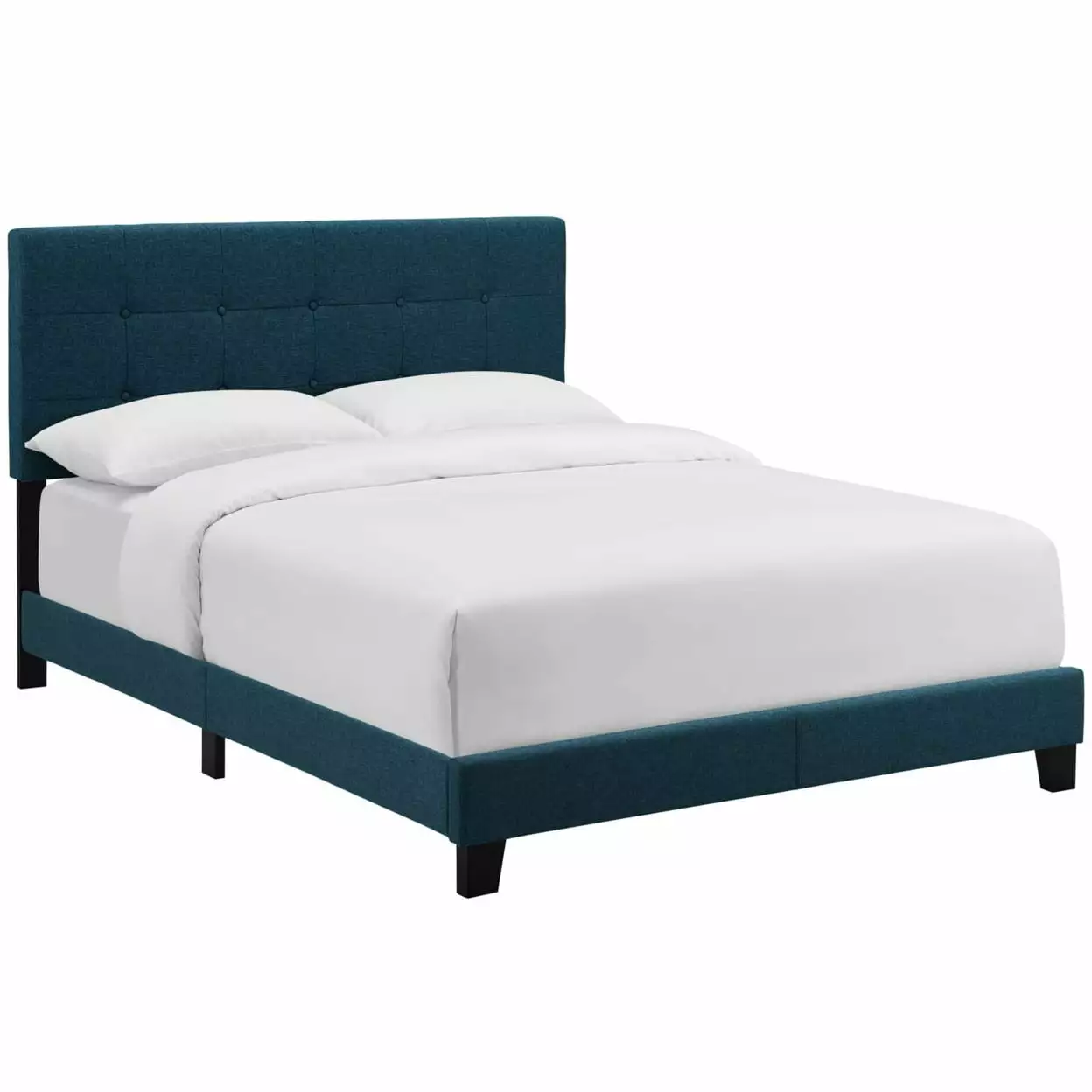 Amira Twin Upholstered Fabric Bed Azure Blue Kids Teens Bedroom Modway
