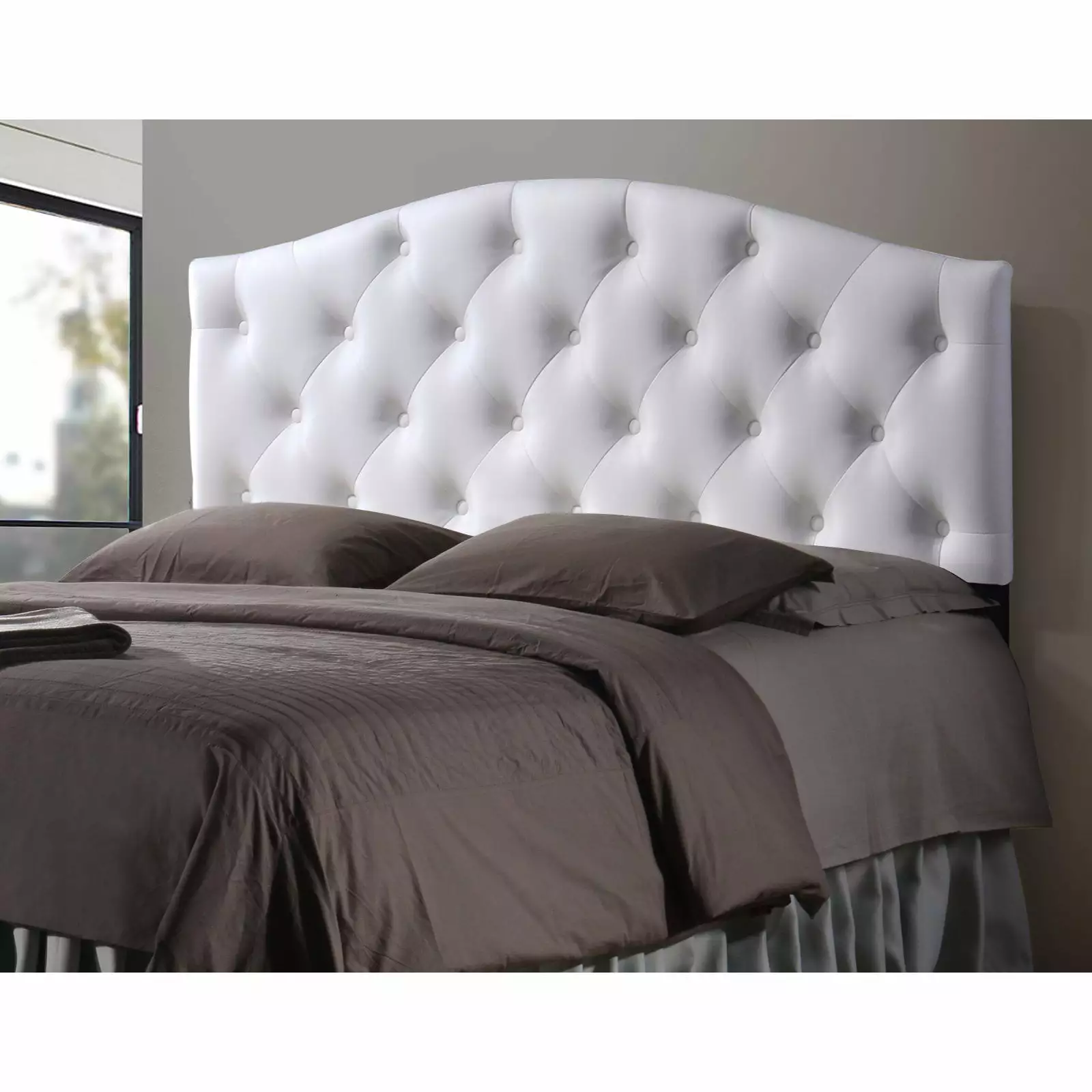 Baxton Studio Myra Upholstered Headboard Modern Bedroom Headboard Queen King Generic
