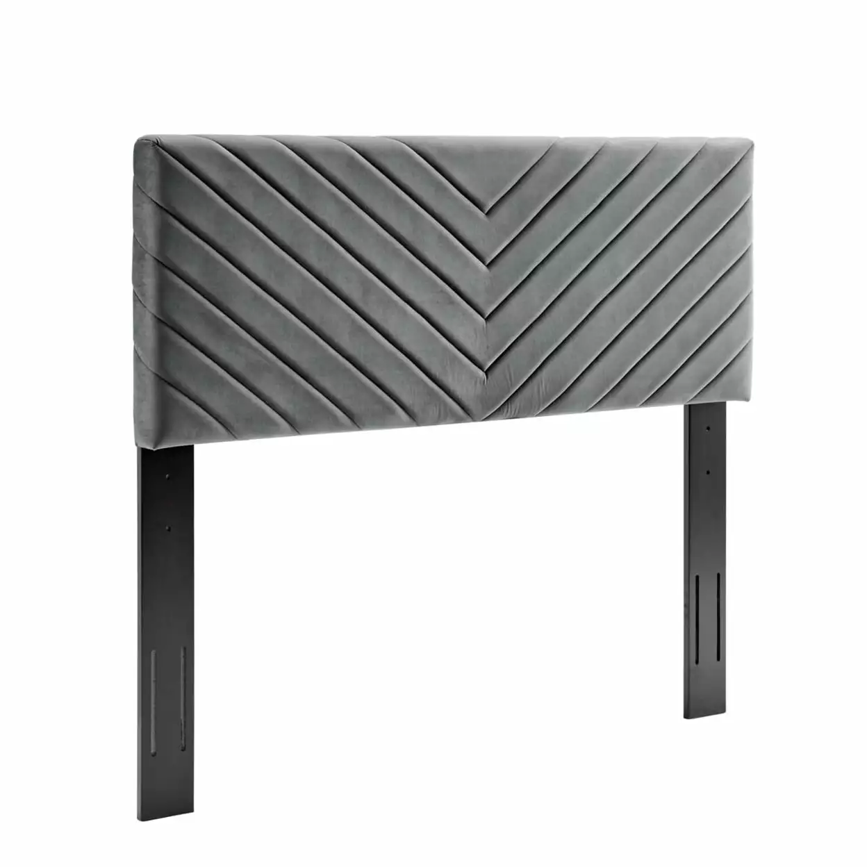 Modway Alyson Angular Channel Tufted Velvet Full Queen Headboard Charcoal