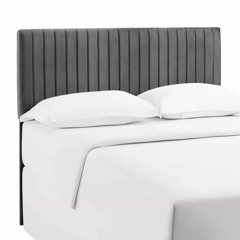 Modway Keira Velvet King California King Headboard Gray