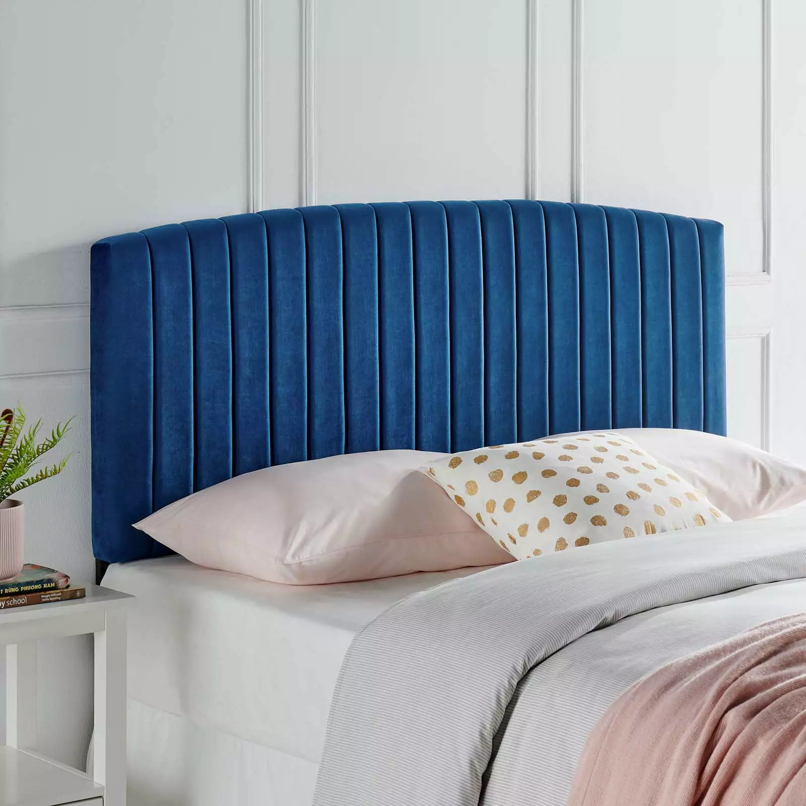 Modway Rebecca Functionality Velvet King California King Headboard Navy