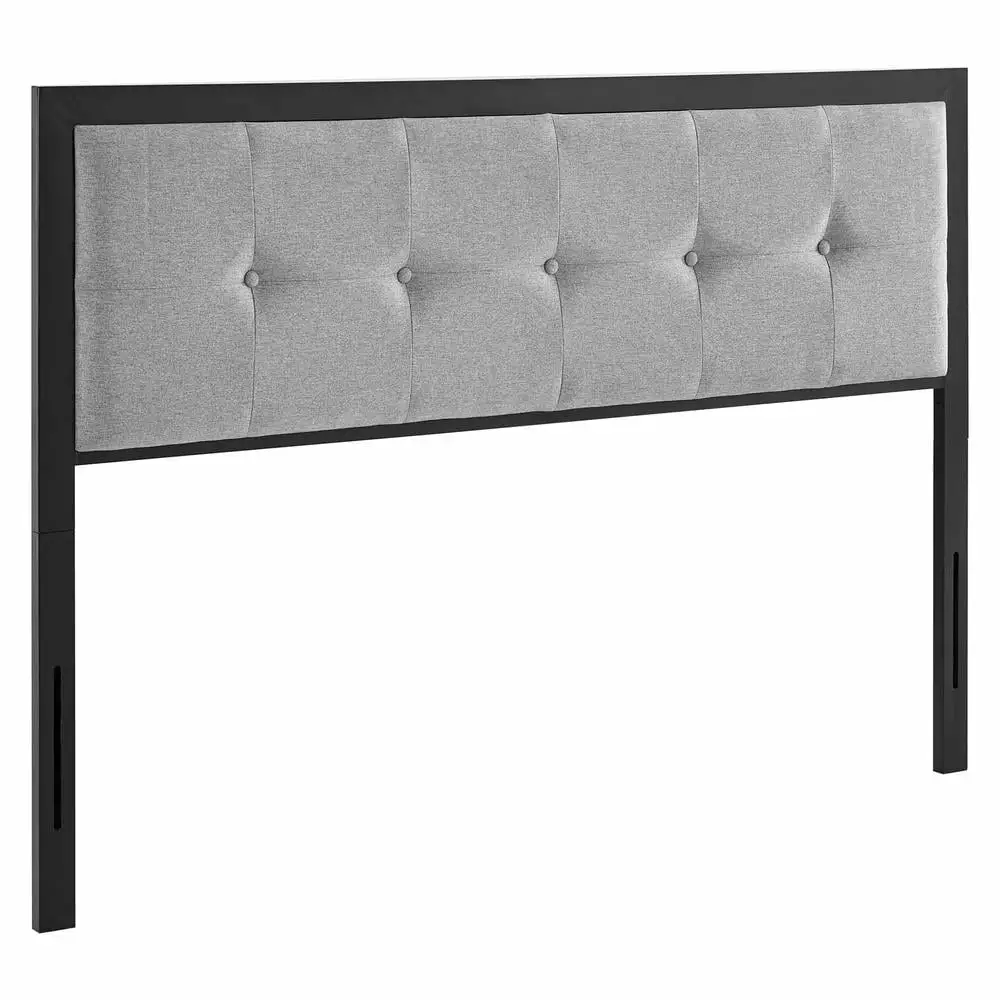 Modway Teagan Tufted King Headboard Black Light Gray Upholstered Bed Headboard