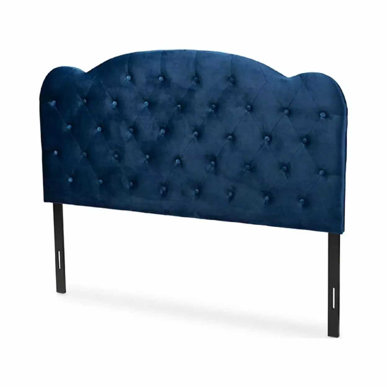 Baxton Studio Clovis Modern Navy Blue Velvet Fabric Upholstered King Size Headboard Wholesale Interiors