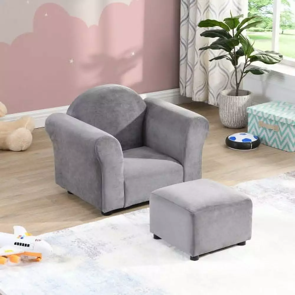 Kids Upholstered Recliner Couch Ottoman - Children's Furniture Playroom and Nursery Hypeshops