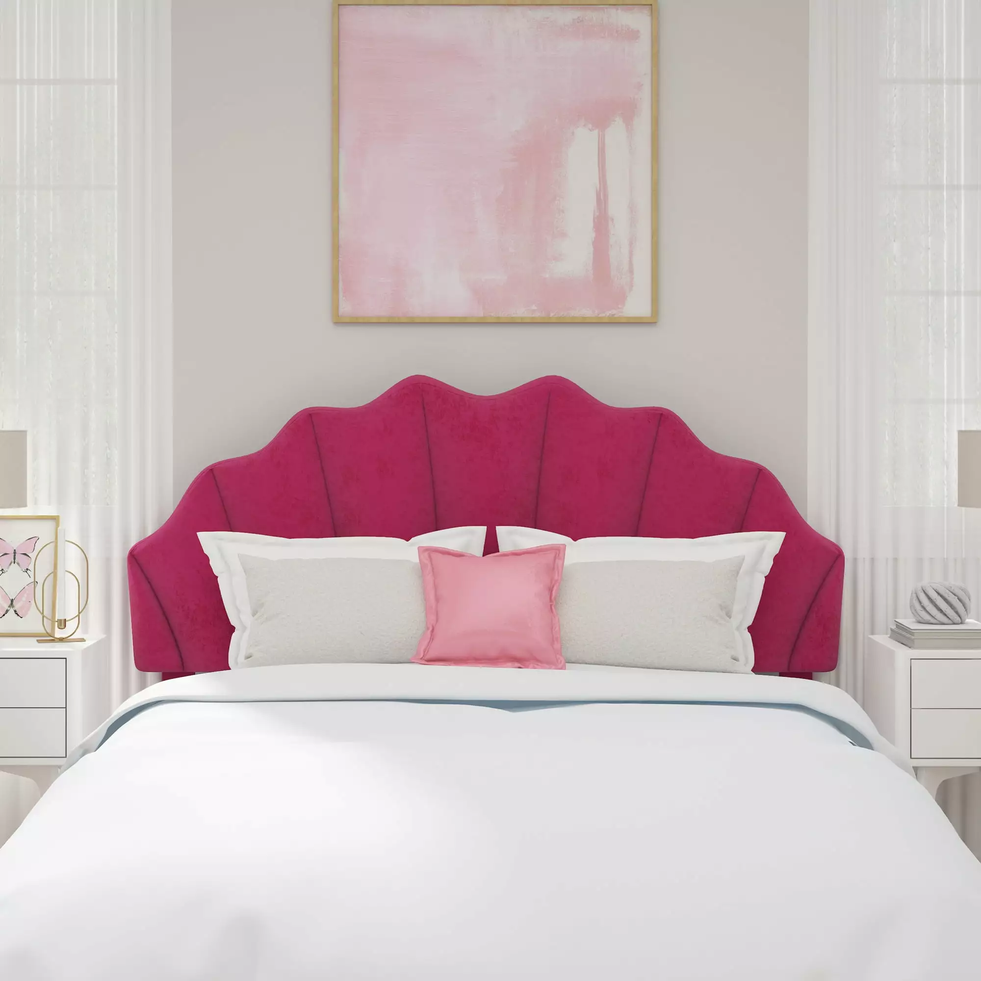 Hillsdale Living Essentials Elina Pink Upholstered Full Queen Headboard