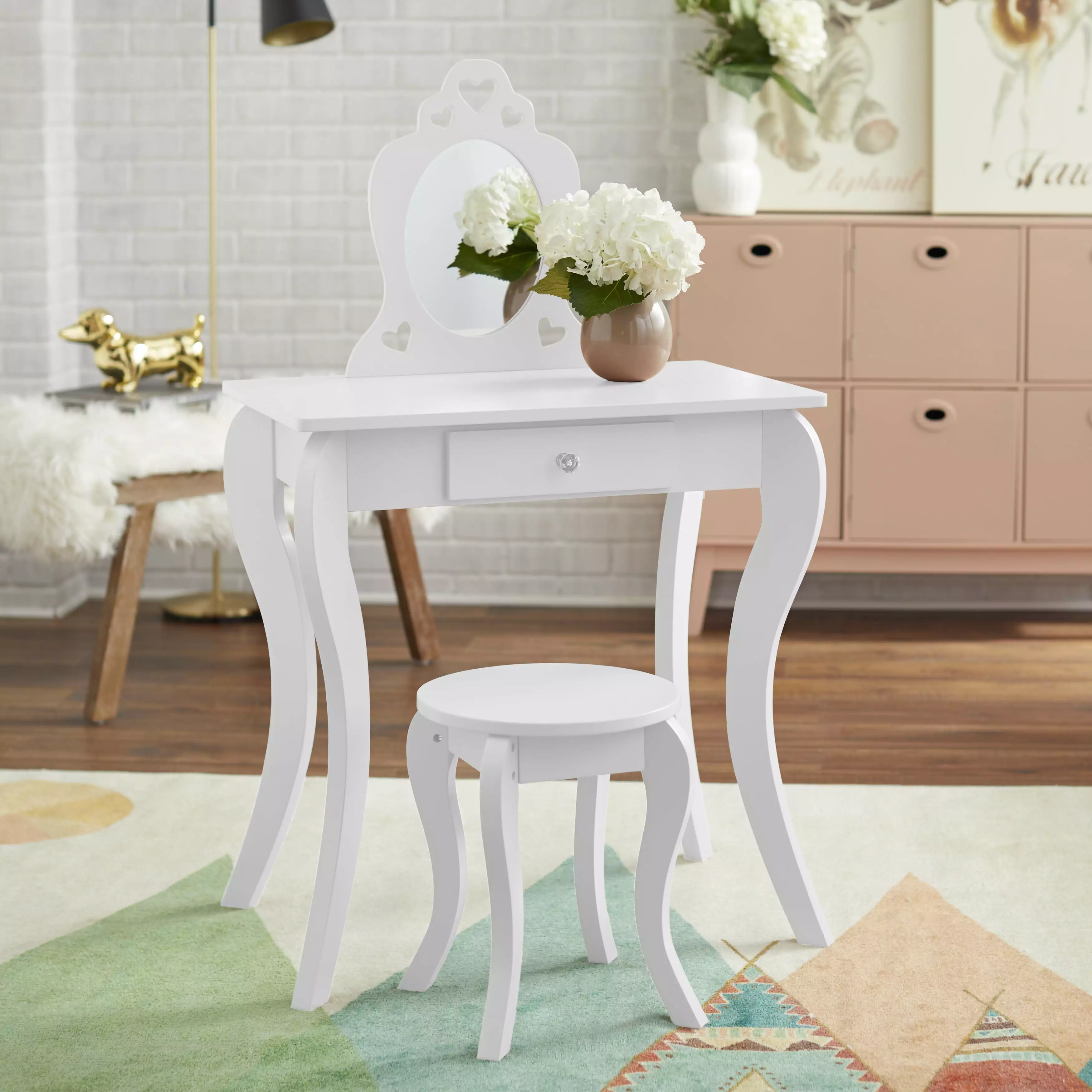 Carita Kids Vanity Set White Girls Bedroom TMS