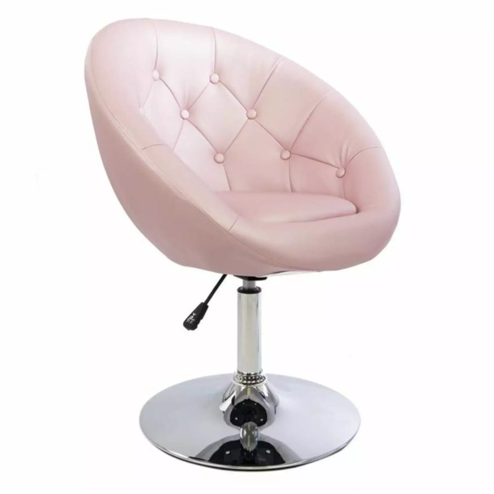 Impressions Vanity Antoinette Round Tufted Vanity Chair 360 Degree Swivel Rose Gold Stylish Makeup Chair IMPRESSIONS VANIT...