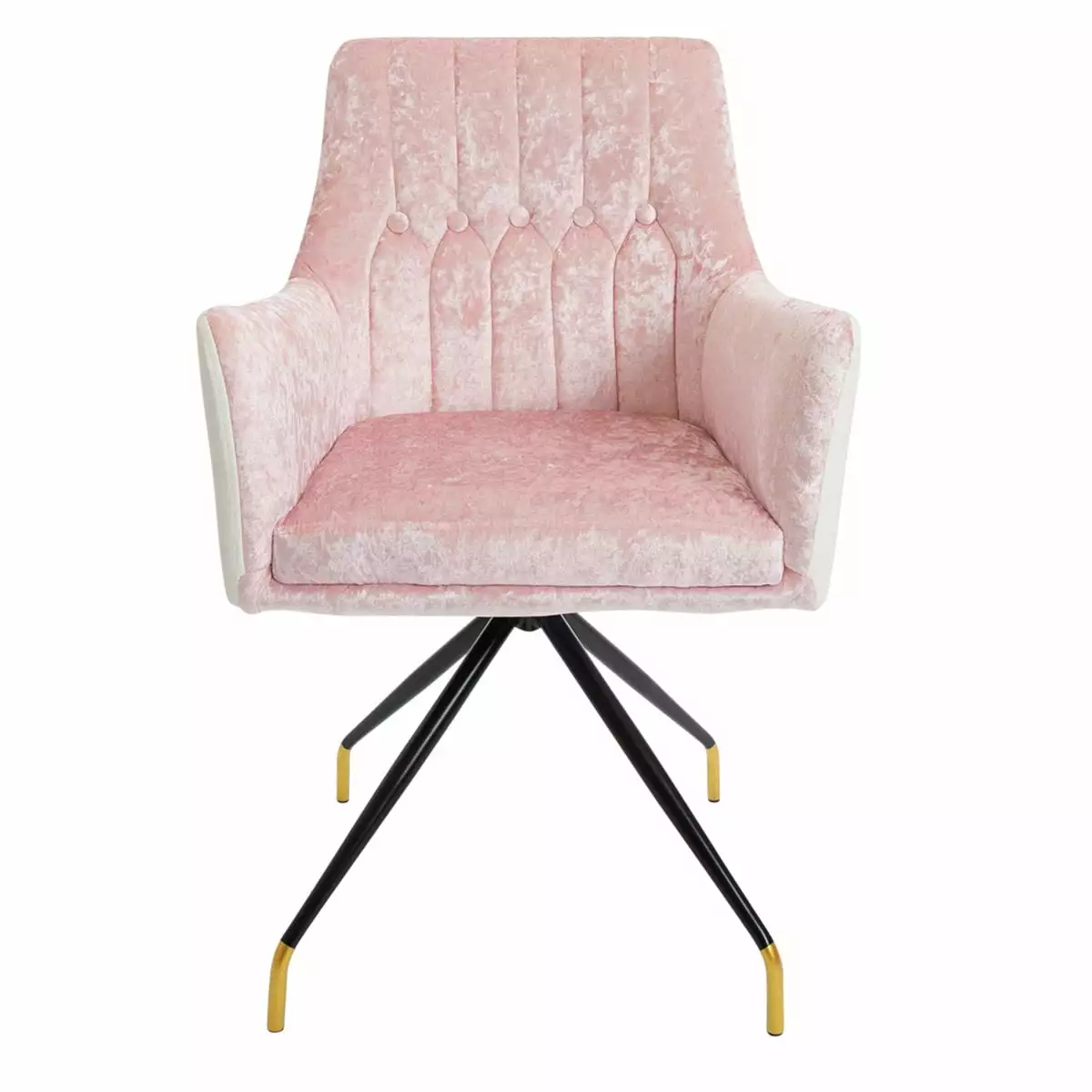 Impressions Vanity Armchair Pink Crushed Velvet 360 Degree Swivel Seating IMPRESSIONS VANITY ?? COMPANY