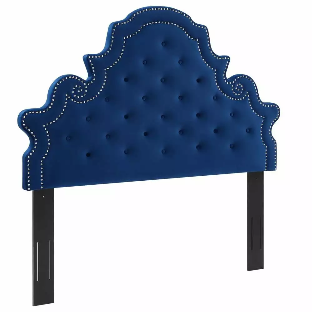 Modway Diana Tufted Velvet Twin Headboard Navy - Functional Bedroom Headboard