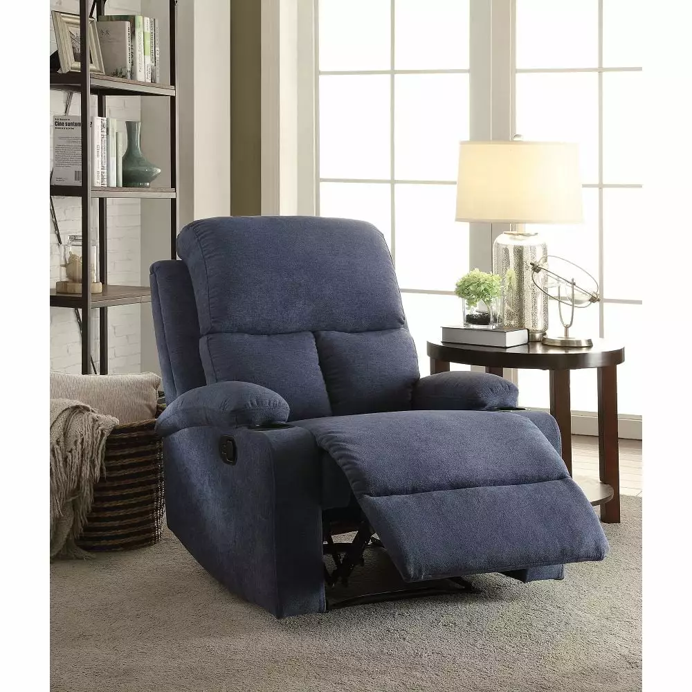 Rosia Recliner Motion Blue Velvet 59545 Home Theater Lantro JS