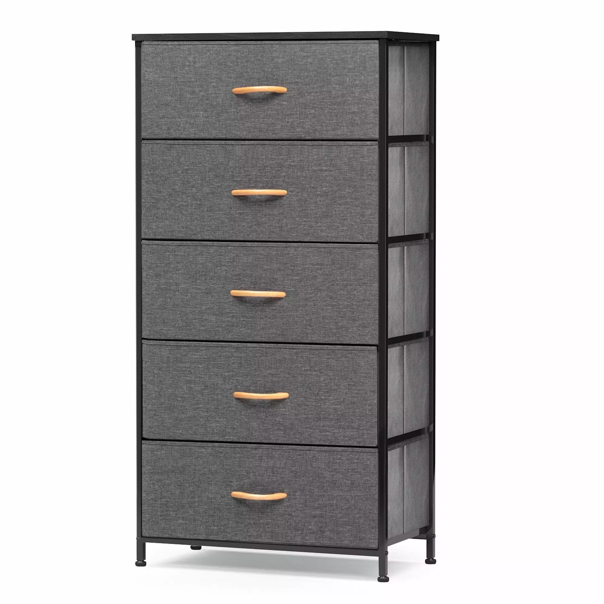 Gray 5 Drawer Vertical Dresser Storage Tower Chest Pellebant - Compact Chest Drawers Bedroom or Closet