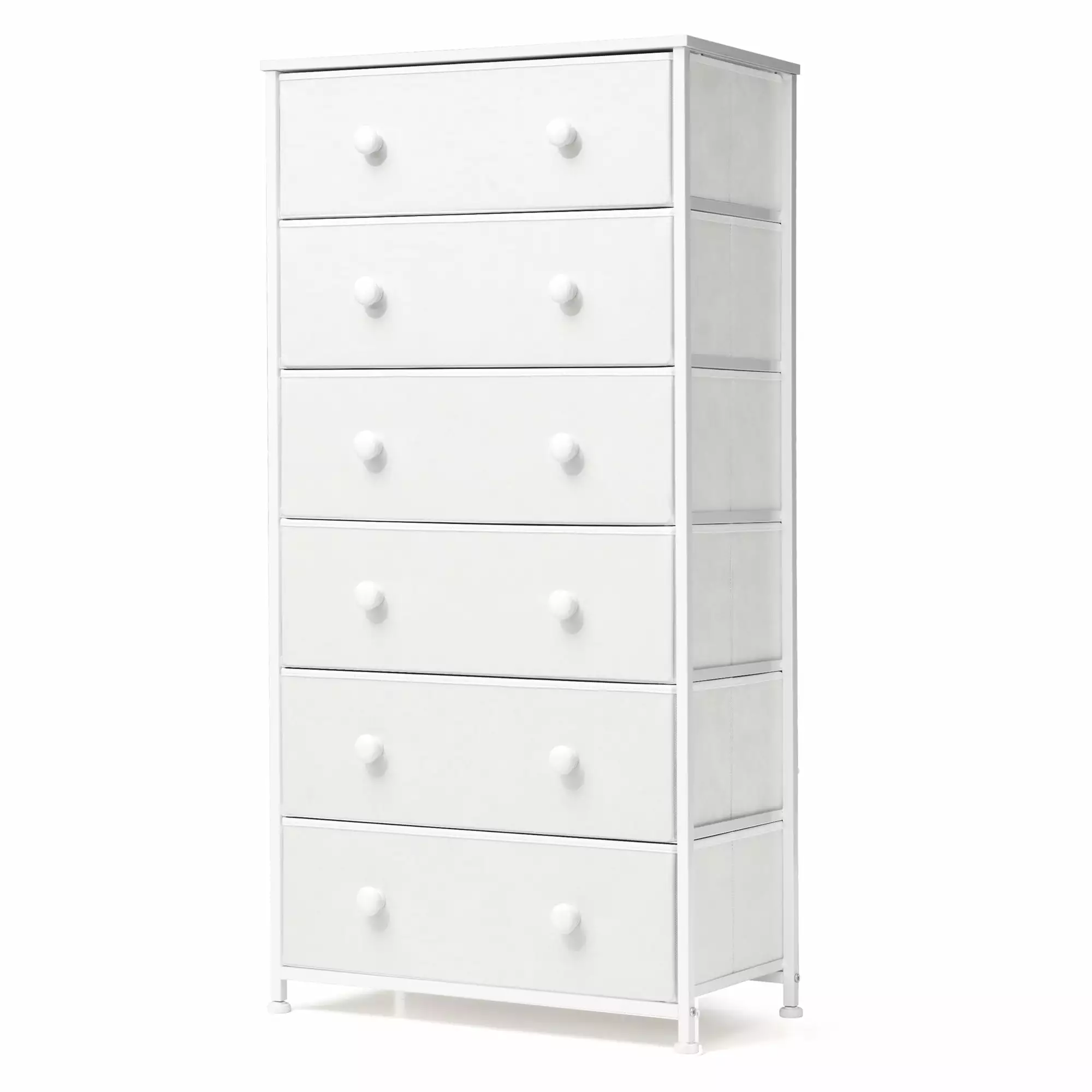 Pellebant White 6-Drawer Dresser Vertical Storage Tower Chest Bedroom