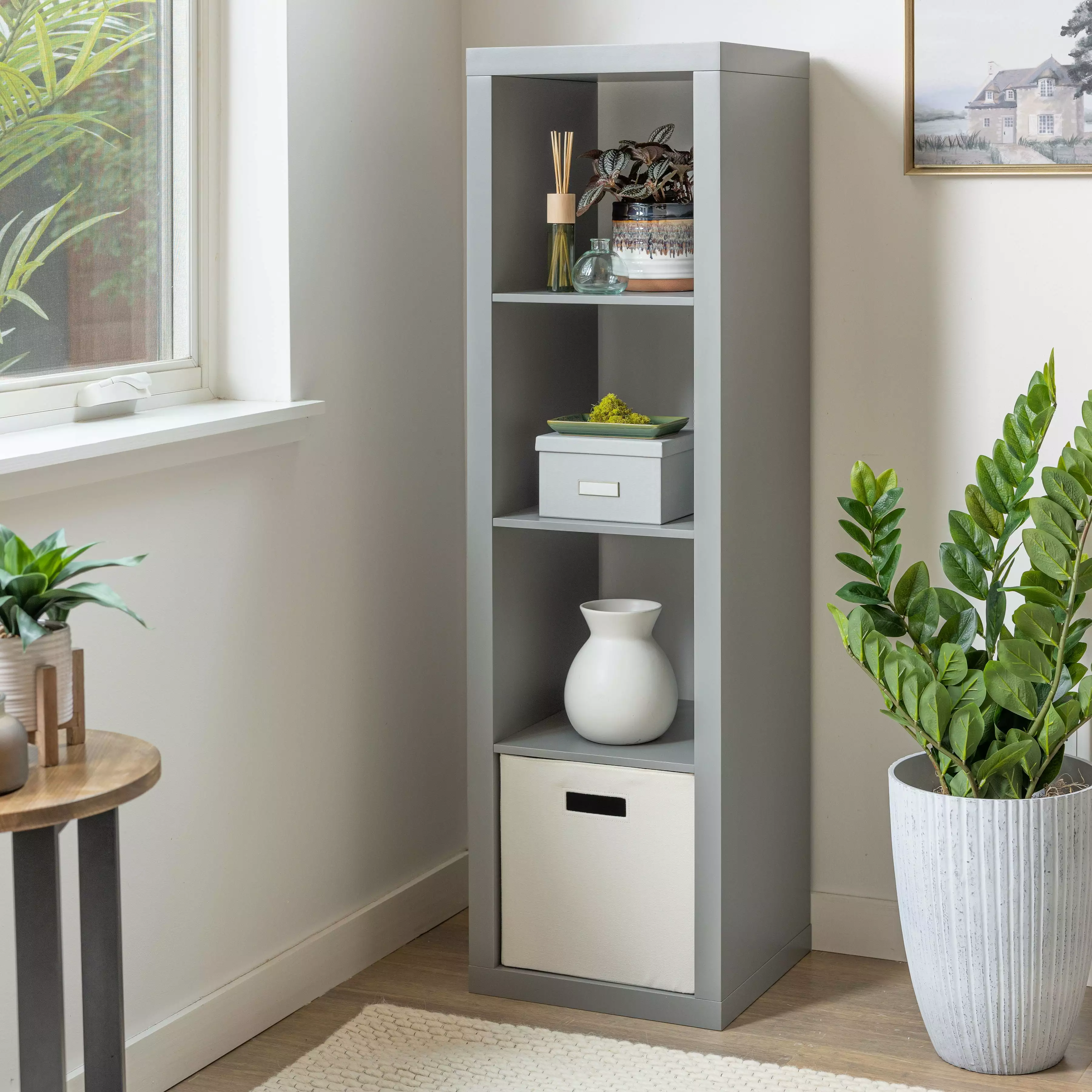 Better Homes & Gardens 4-Cube Vertical Storage Arranger Gray