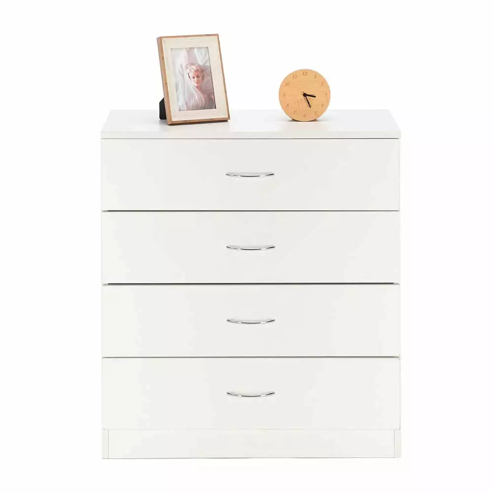 Besthome Modern 4-Layer Wood Dresser Drawer Chest Kids Room Bathroom Closet Entryway White Best Home