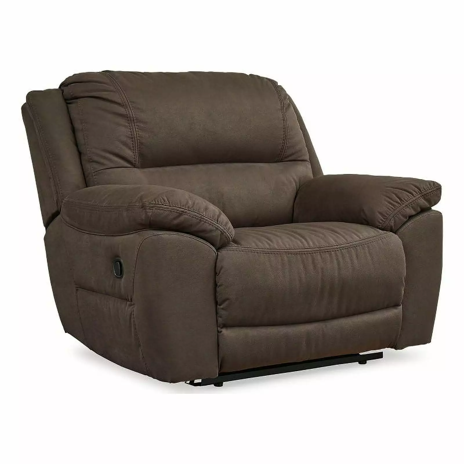 Bowery Hill Contemporary Zero Wall Faux Leather Recliner Brown