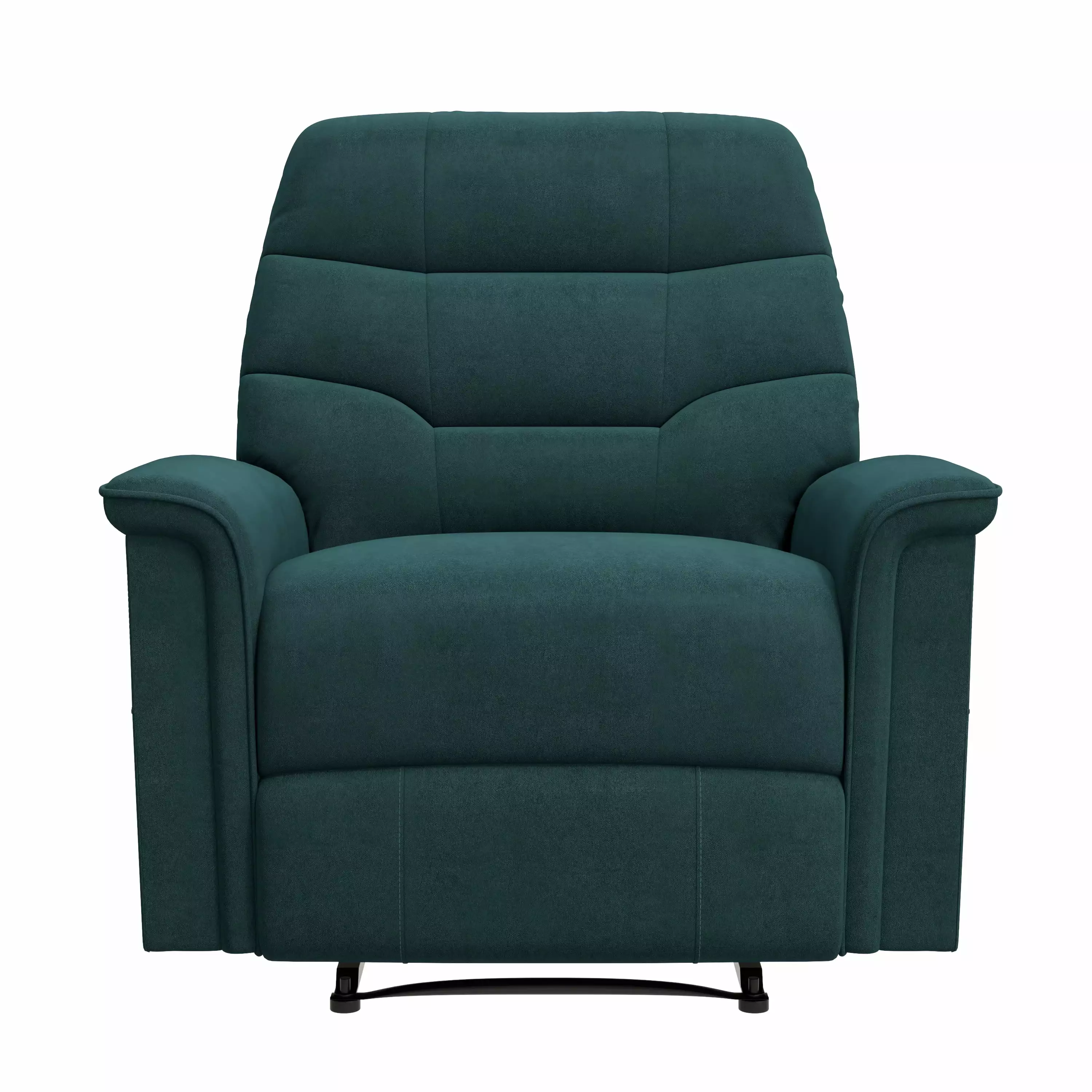 Homesvale Beckham Blue Microfiber Wall Hugger Recliner Space Saving Living Room Chair