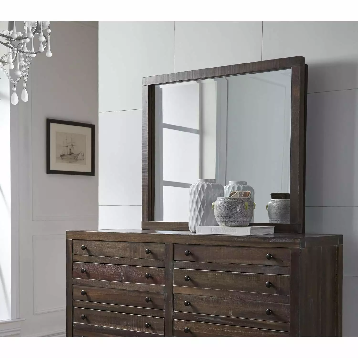 Modus Townsend Solid Wood Mirror Java Bedroom Living Room Modus Furniture