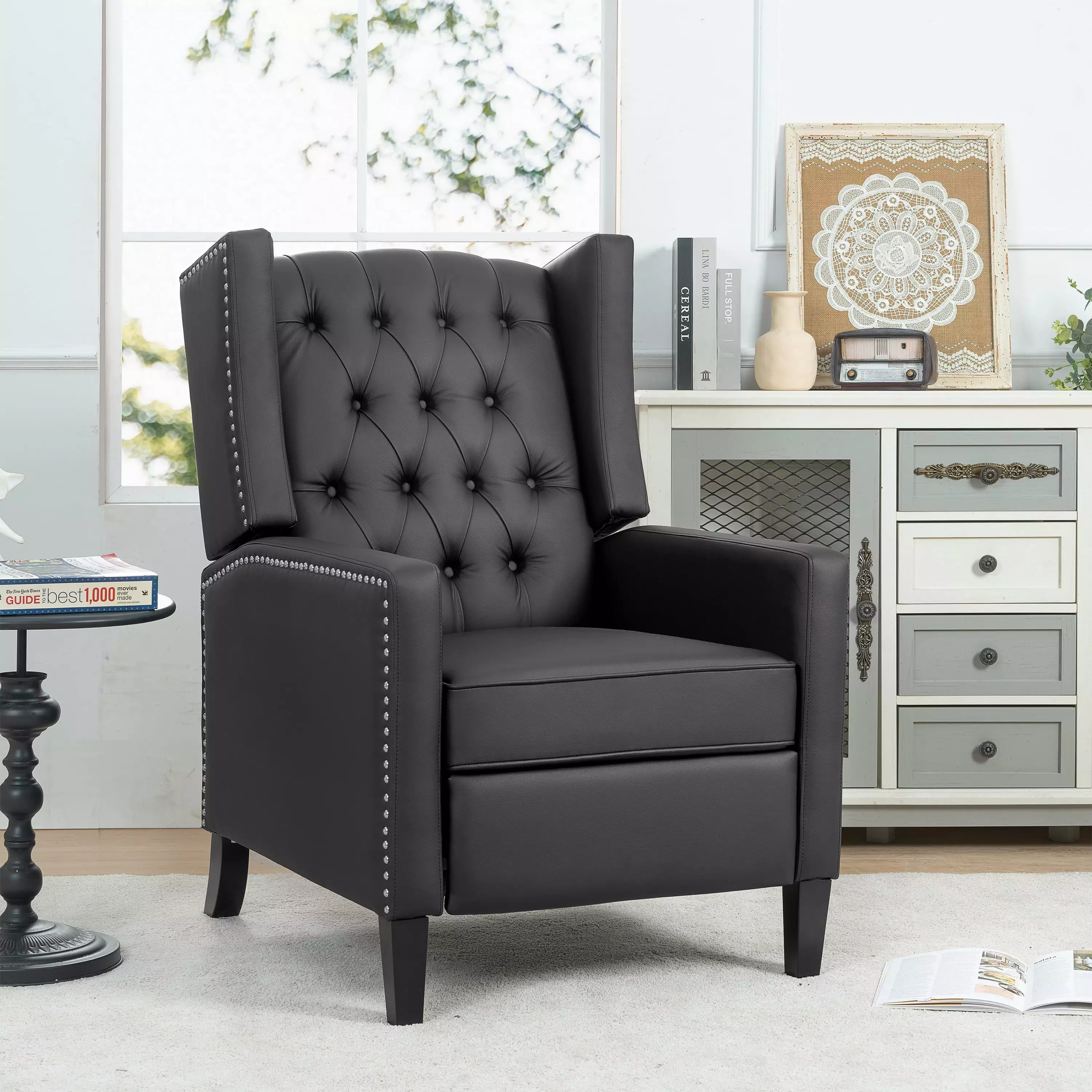 DeeHome 27.16 Wide Manual Wing Chair Recliner Living Room Comfort