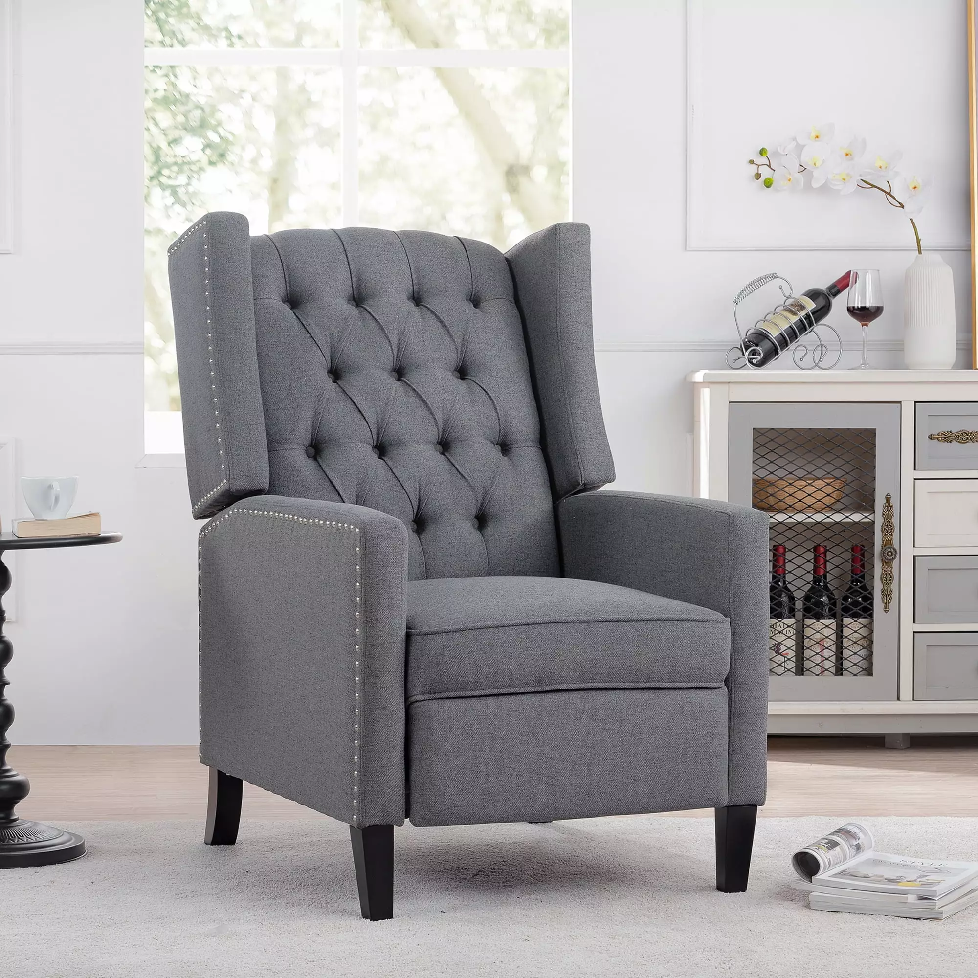 Homiyad 27.16 Wide Manual Wing Chair Recliner - Compact Living Room Seating