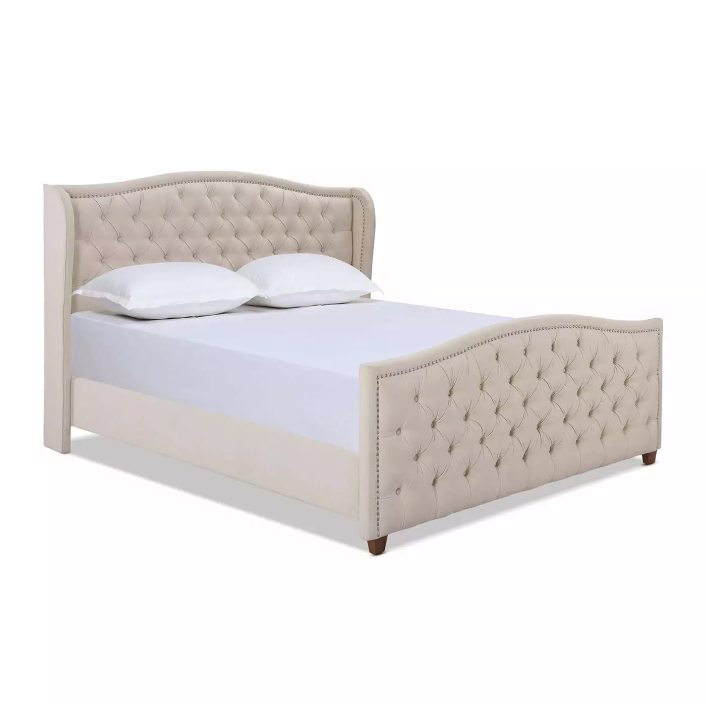 Jennifer Taylor Home Marcella Tufted Wingback King Bed Sky Neutral JENNIFER TAYLOR J T