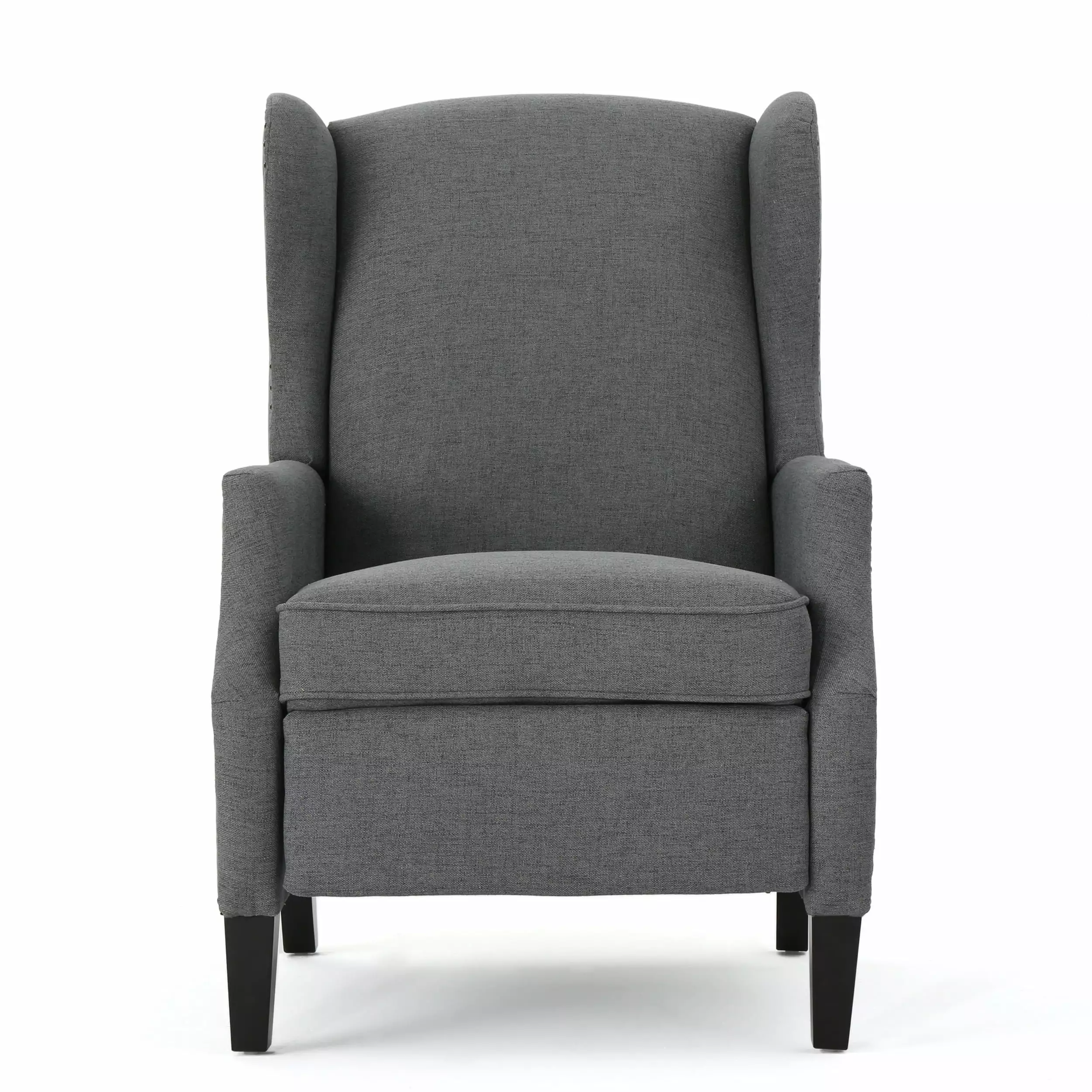 GDF Studio Weyland Contemporary Wingback Fabric Recliner Charcoal GDFSTUDIO