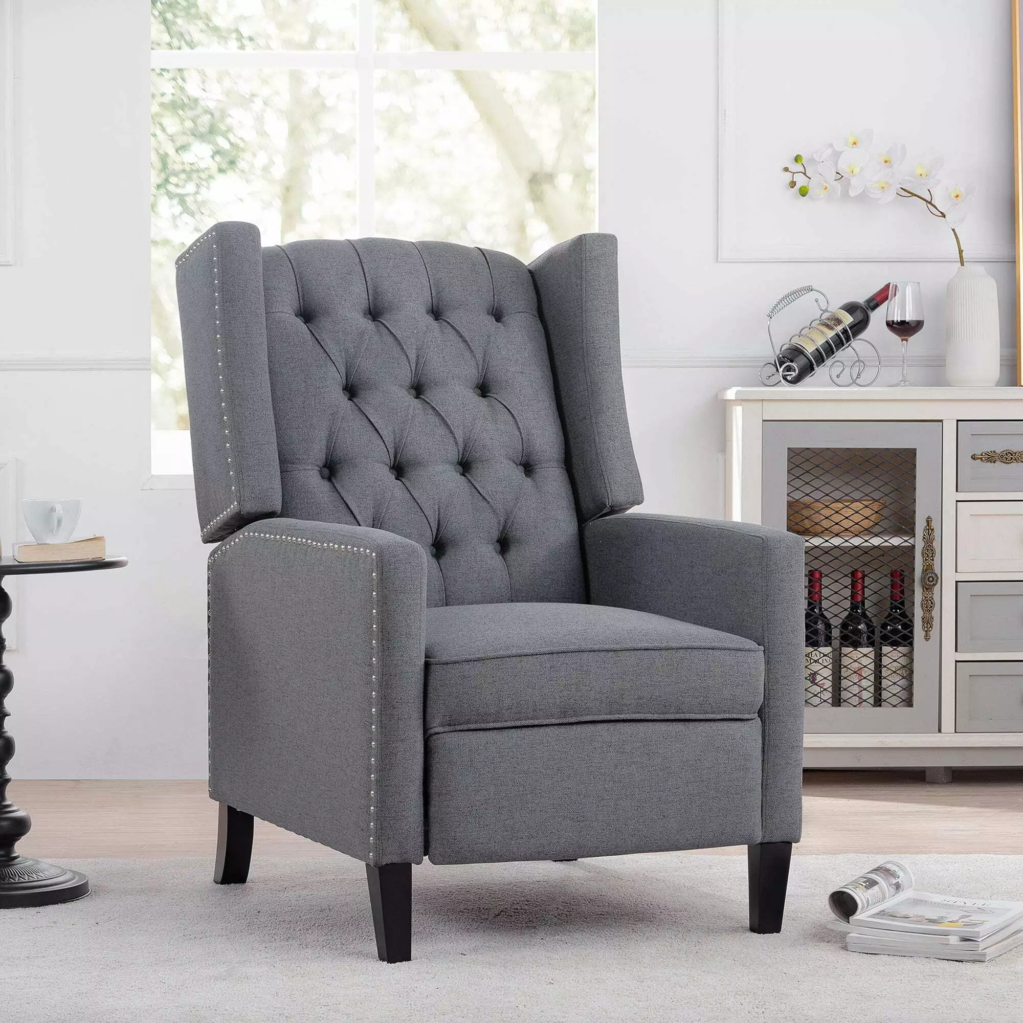 27 Wide Manual Wing Chair Recliner Living Room