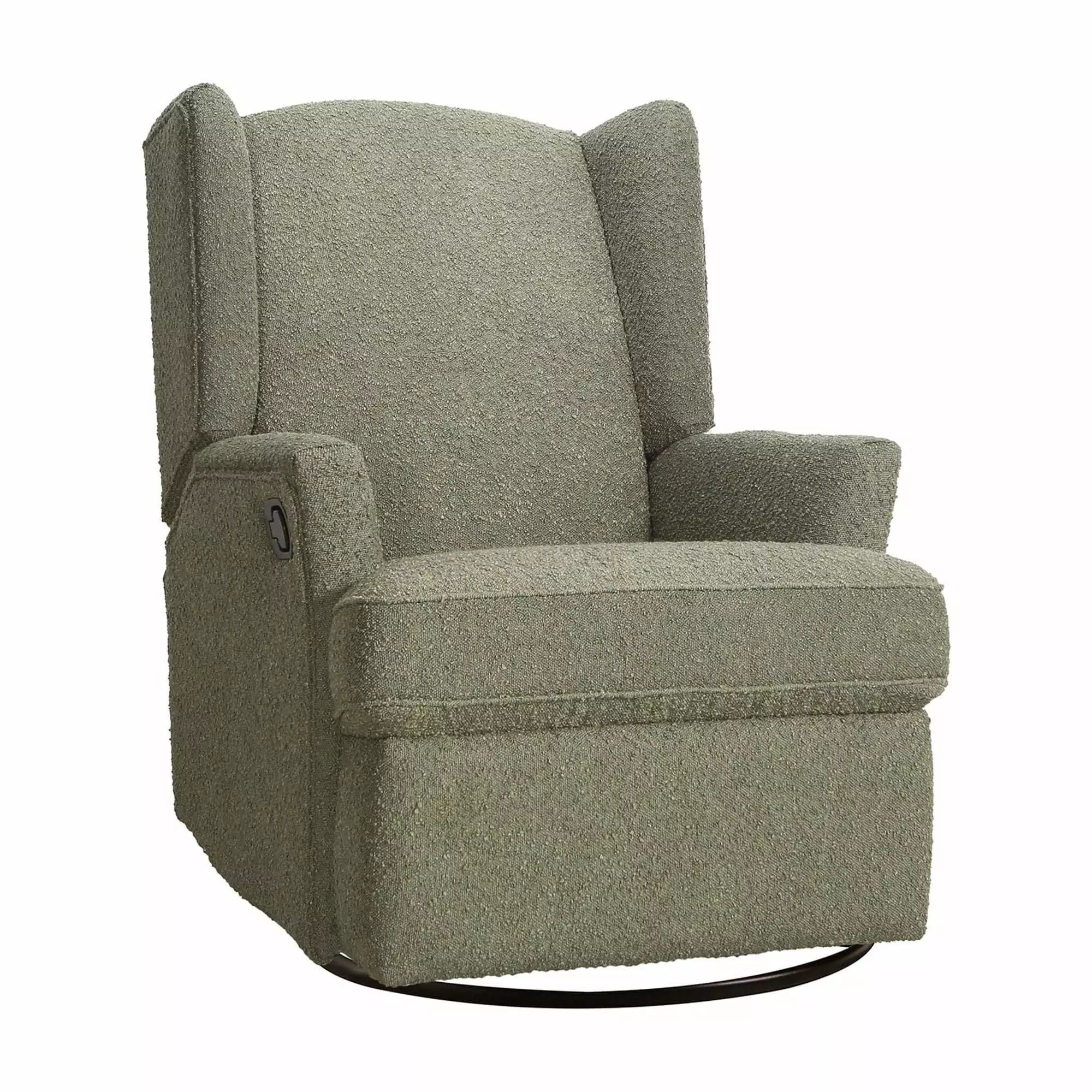 Second Story Home Hemingway Upholstered Wingback Swivel Gliding Recliner Sage Boucle