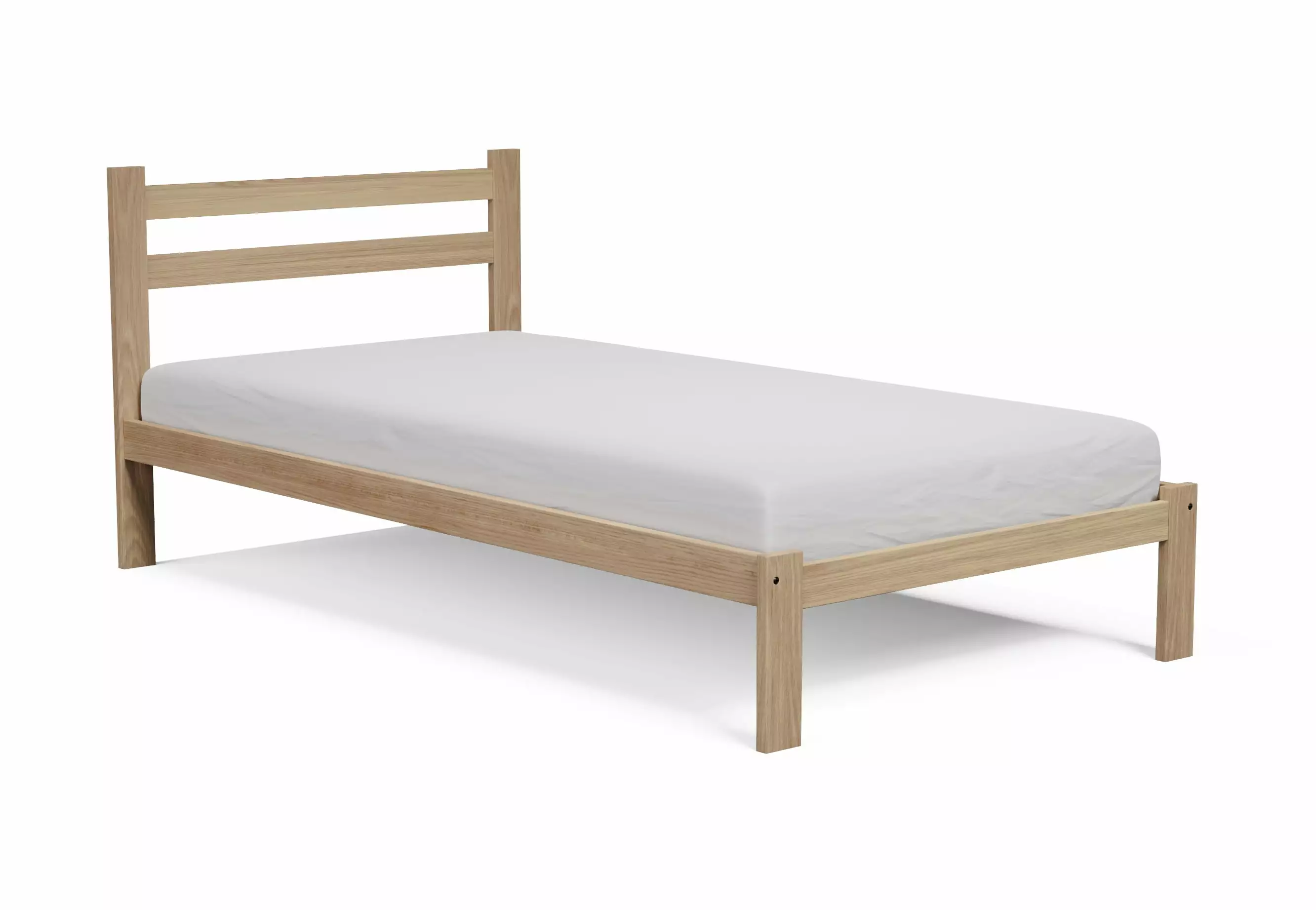Amazonas Twin Size Solid Pine Wooden Bed Hardwood Slats Unfinished Wood To The World