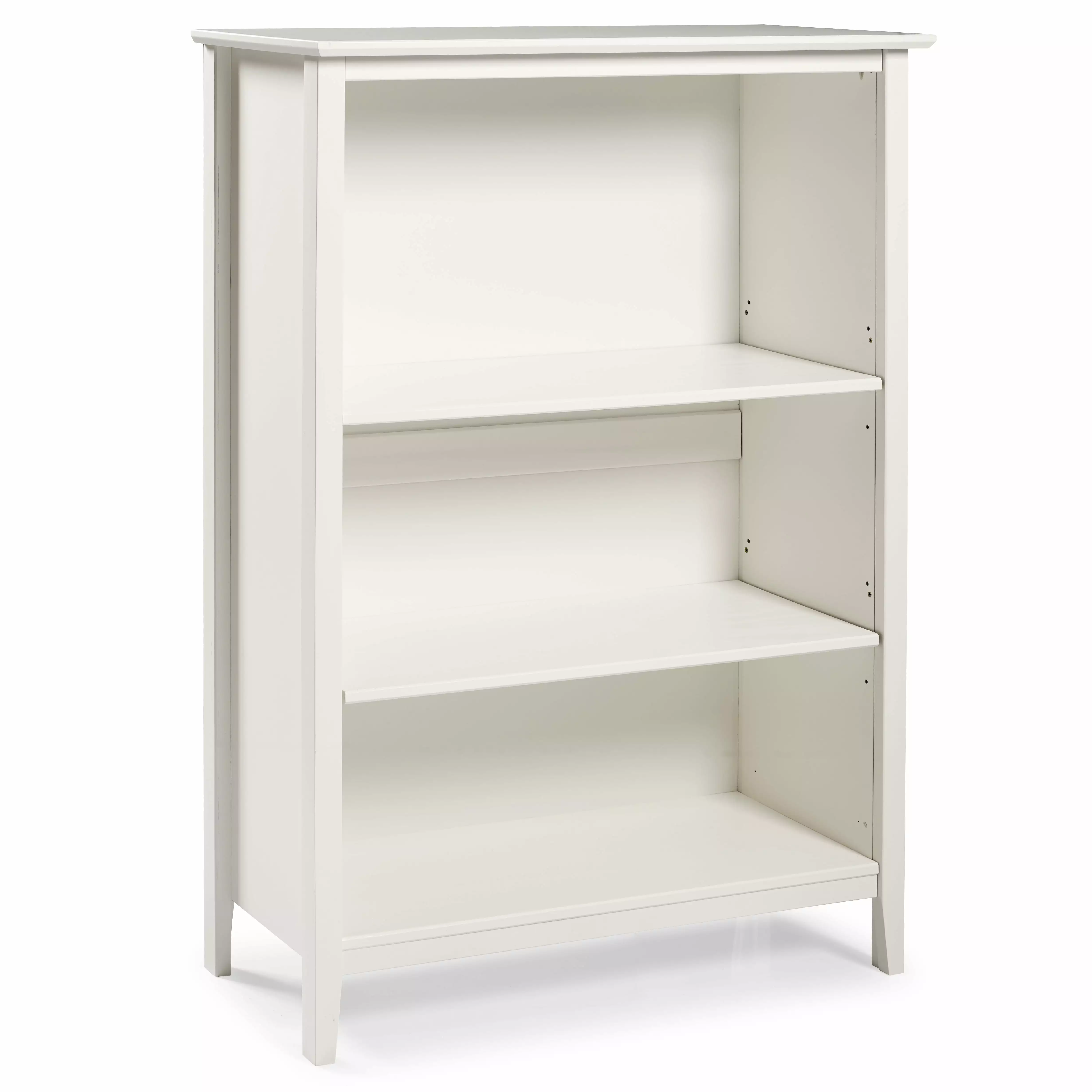 Alaterre Furniture Simplicity 48 Wood 3-Shelf Bookcase White Finish