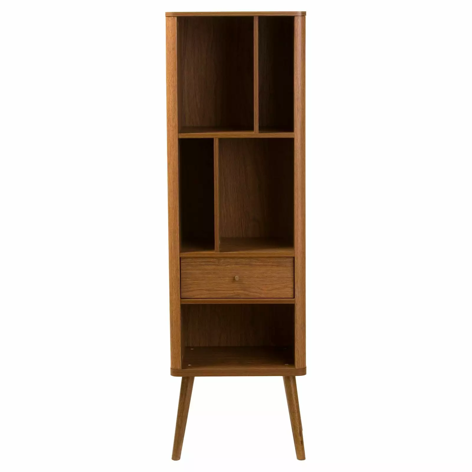 Baxton Studio Ellingham Bookcase Walnut Finish Home Office
