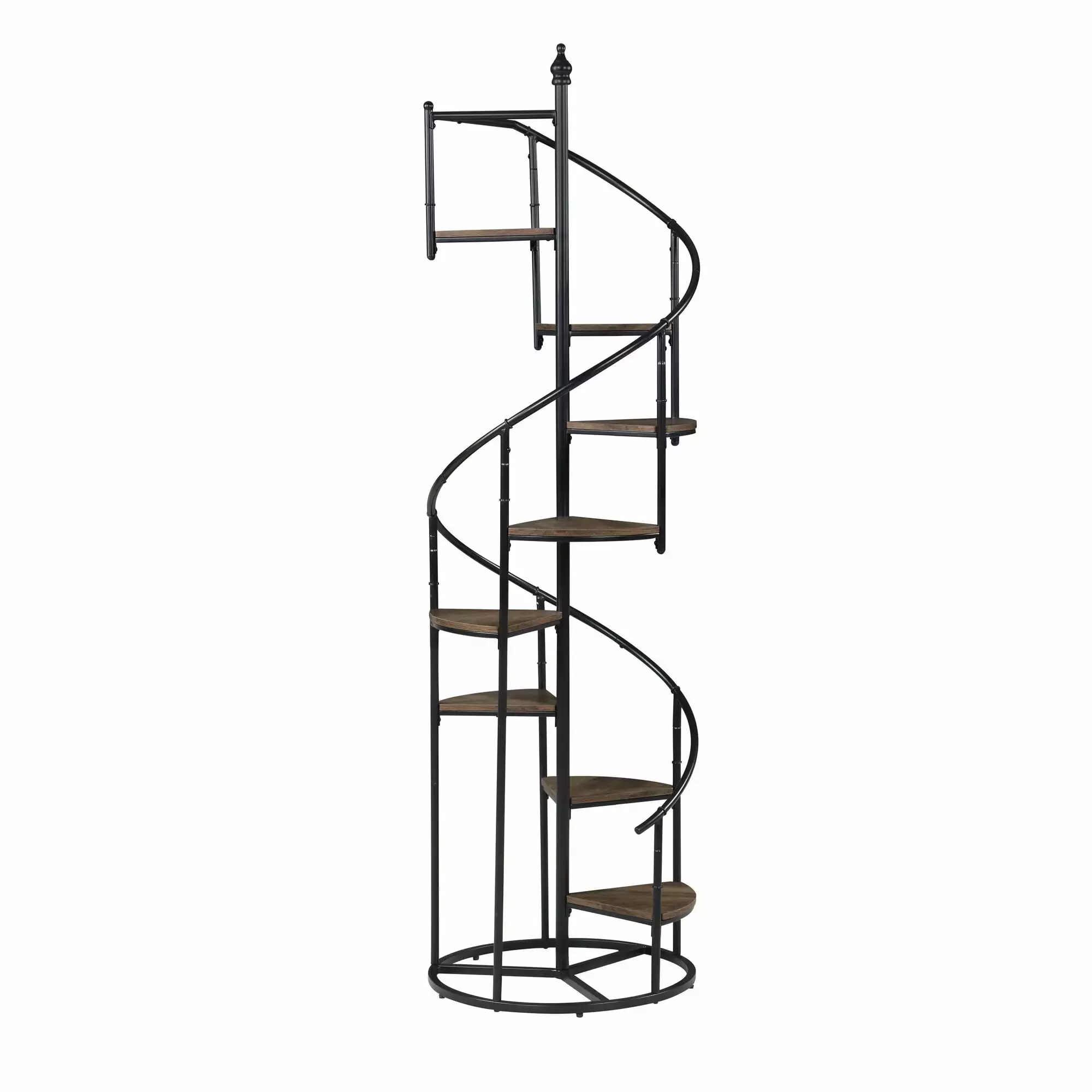69 Inch Wood Bookcase Spiral Metal Frame - Staircase Design Brown Bed Bath & Beyond