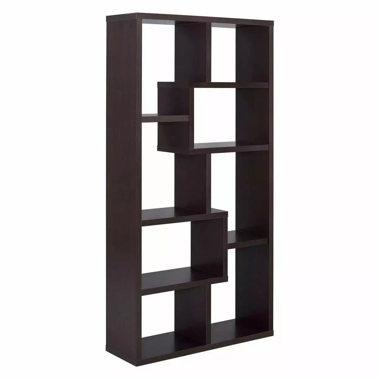Coaster Theo Transitional 10-Shelf Wood Bookcase Cappuccino Modern Storage Shelf Living Room Office Coaster Company