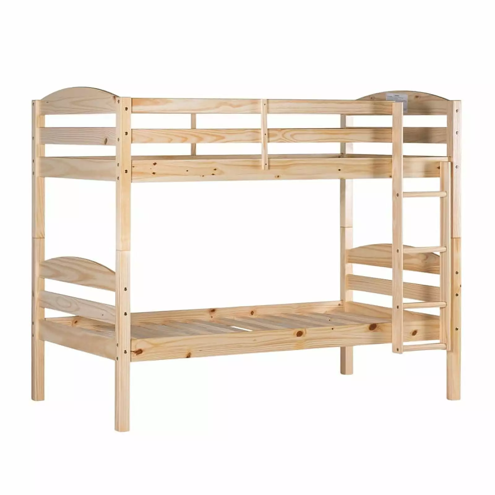 Walker Edison Transitional Twin-over-Twin Solid Wood Bunk Bed Frame Natural