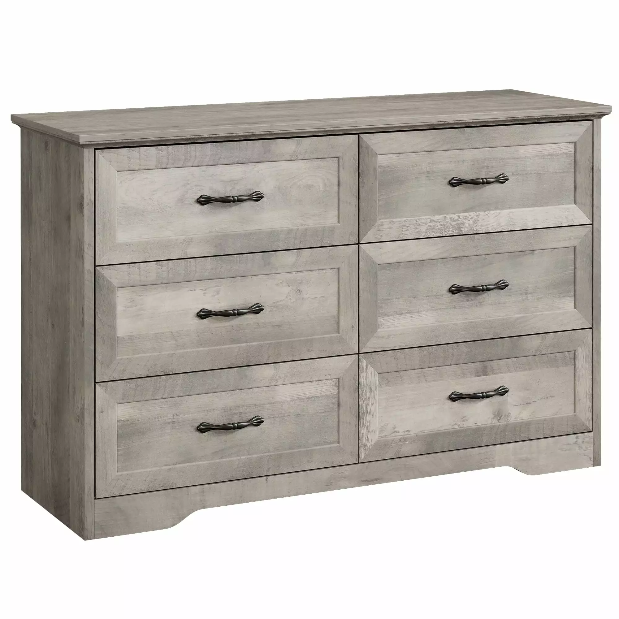 Litake 6 Drawer Dresser Bedroom - Light Grey Wood Dresser Chest Closet and Living Room