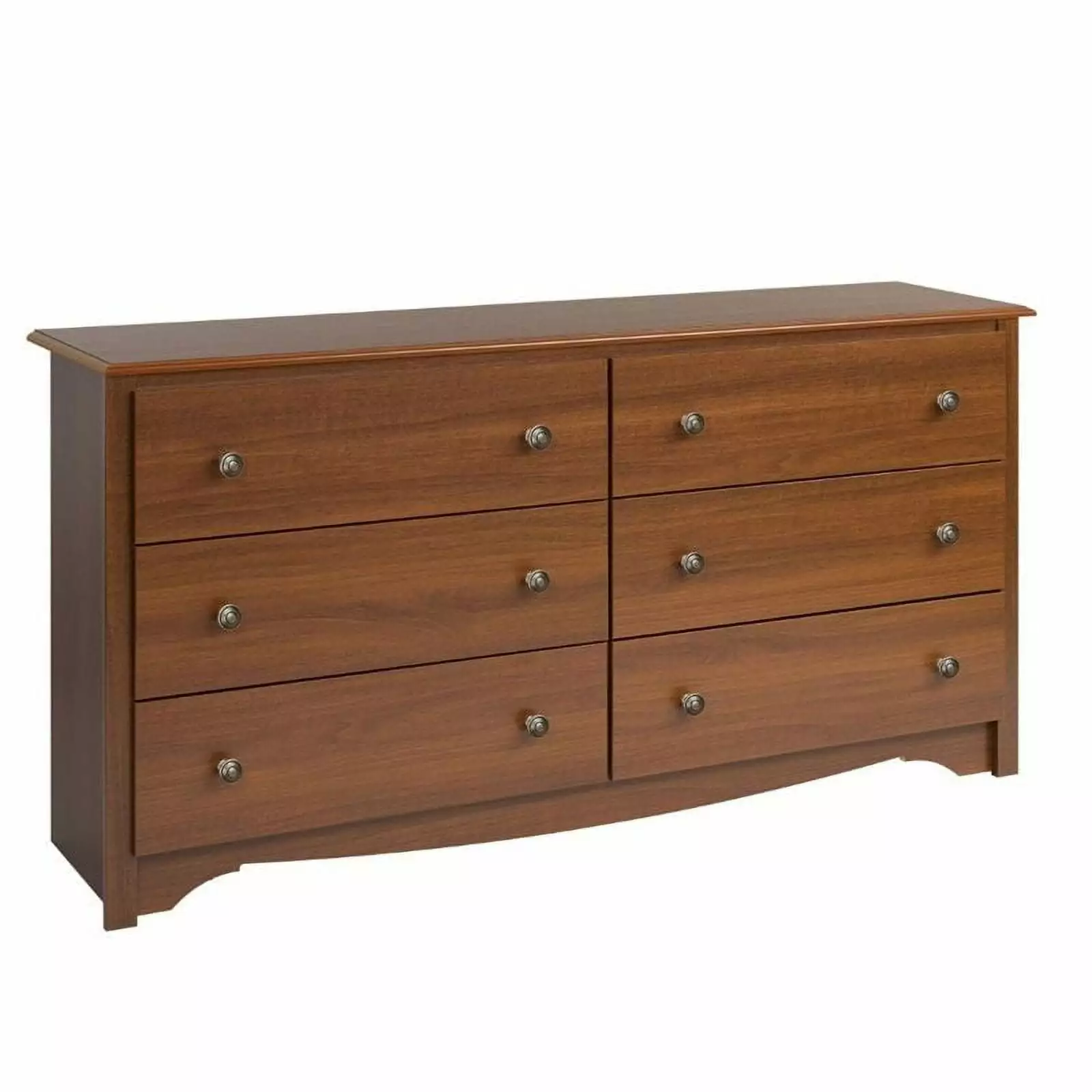 Prepac Monterey Cherry 6 Drawer Double Dresser Bedroom PREPAC RTA STORAGE & FURNITURE