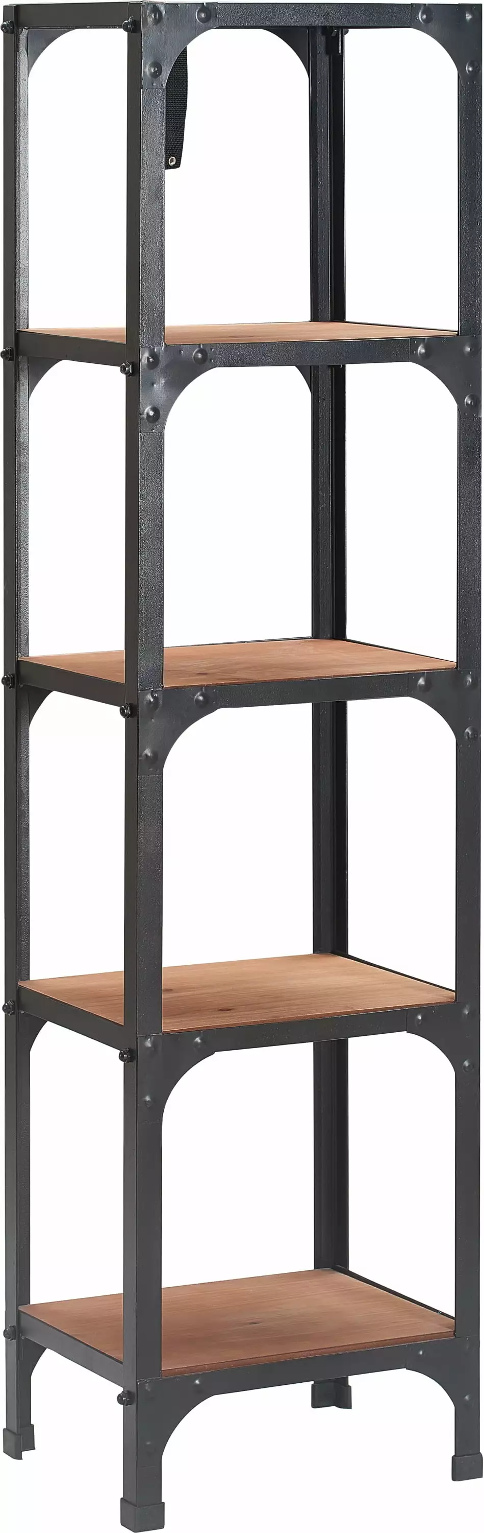 Serta Overland Bookshelf Wood and Black Metal Modern Shelf Home Office