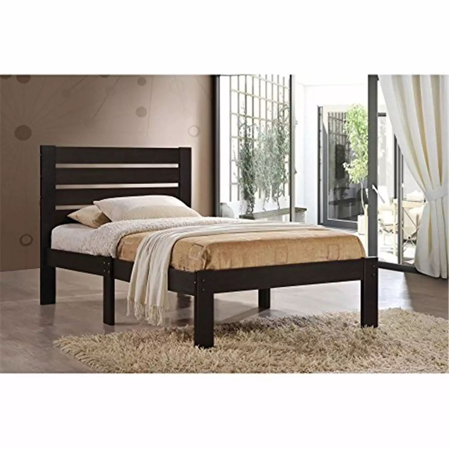 Acme Furniture Kenney Full Bed Slatted Headboard Espresso Classic Design