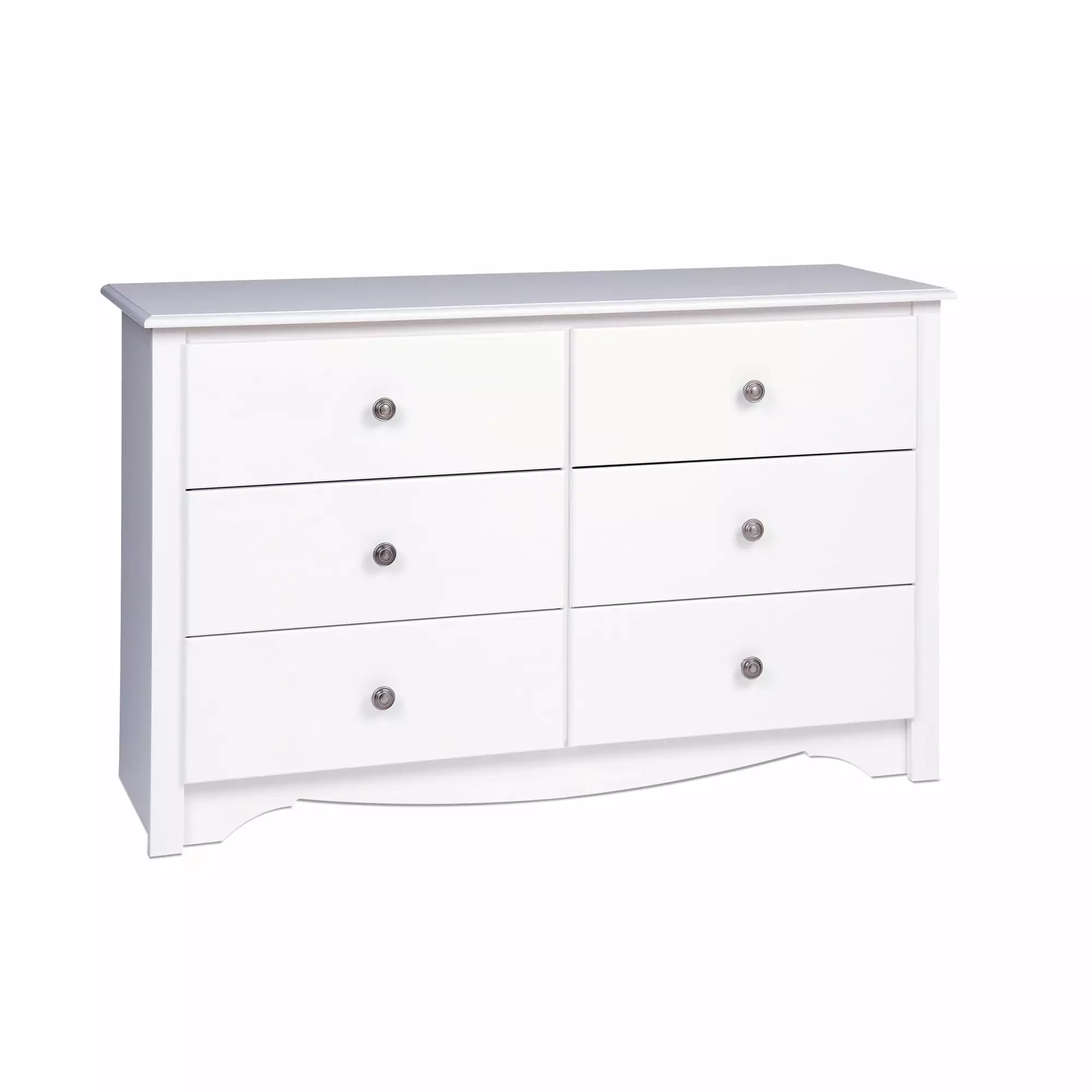 Prepac Monterey 6 Drawer Wooden Dresser Chest White Bedroom PREPAC RTA STORAGE & FURNITURE