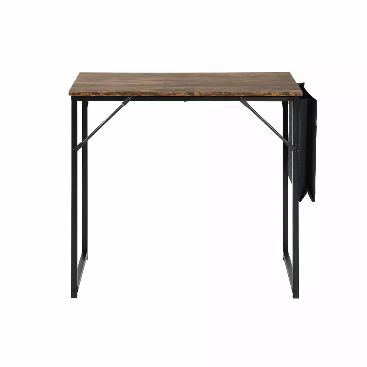 Homy Casa 32 Inch Computer Desk Storage Bag Black Frame Brown Top