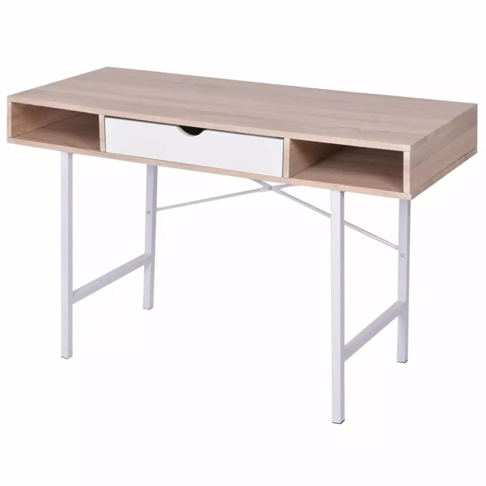 Moobody Desk Drawer Oak and White Home Office and Gaming