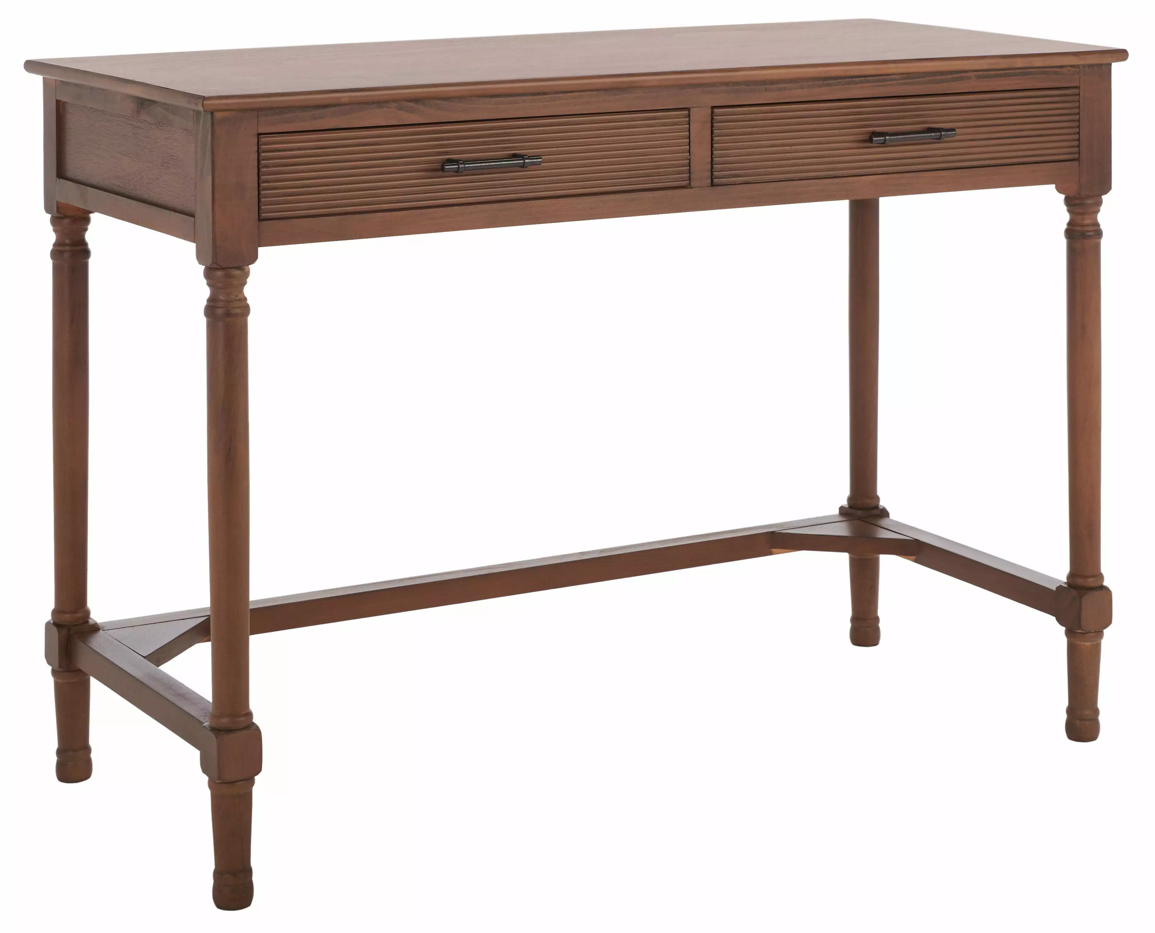 SAFAVIEH Layce Solid Retro 2 Drawer Writing Desk Brown