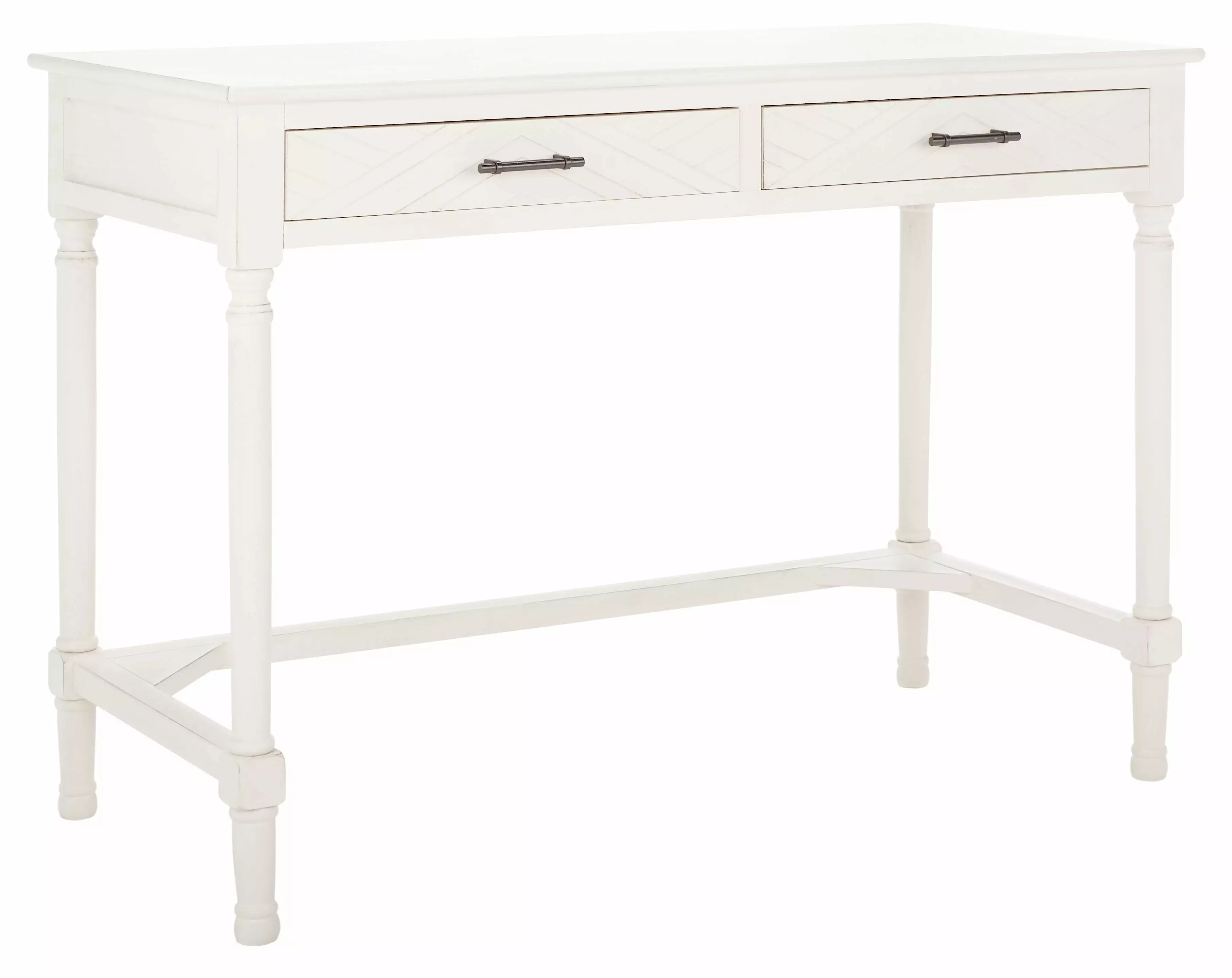 SAFAVIEH Mckinlee Solid Retro 2 Drawer Writing Desk Distressed White