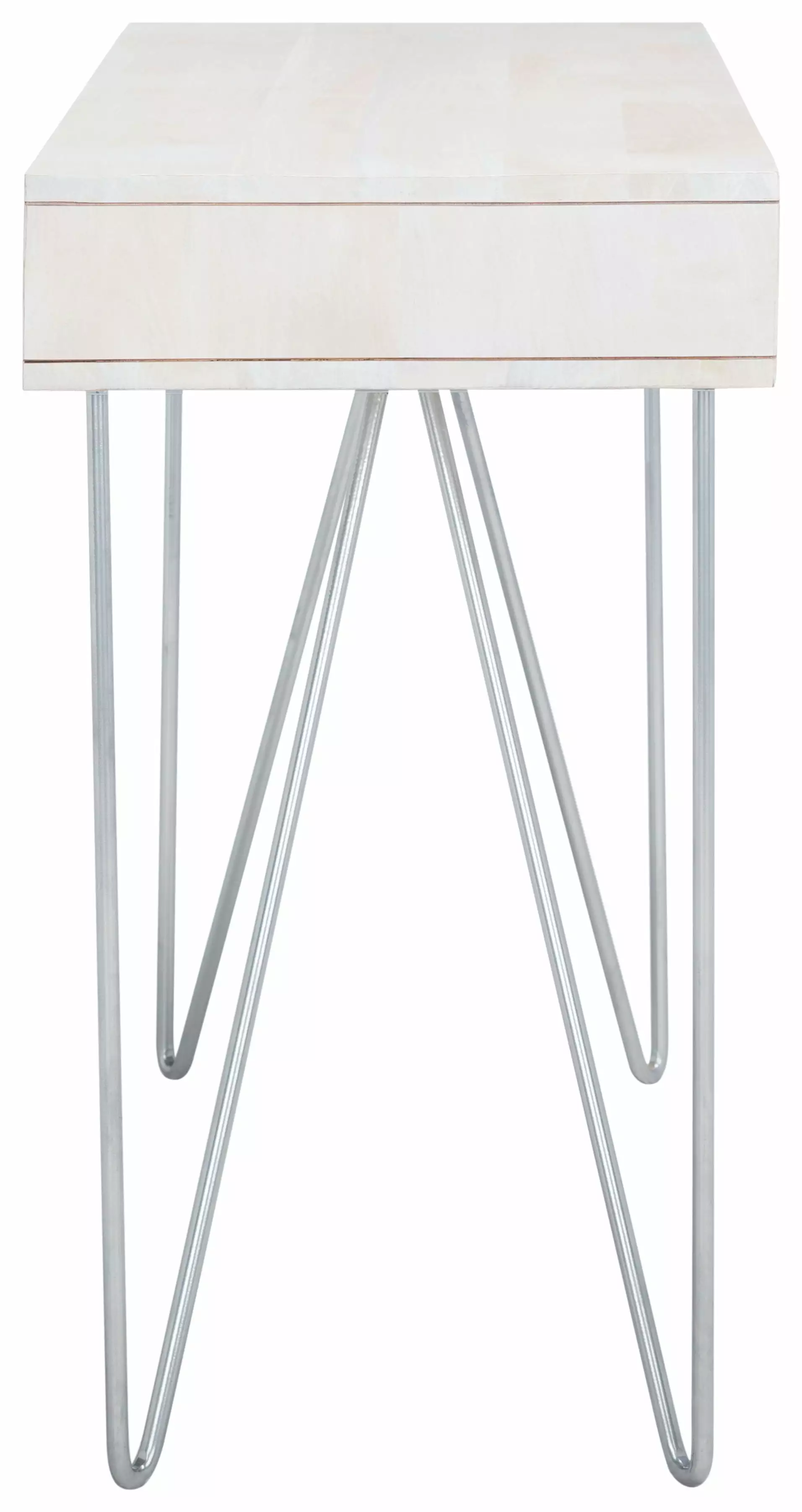 SAFAVIEH Raveena Mid-Century Writing Desk Drawer Mix White Silver Retro Design