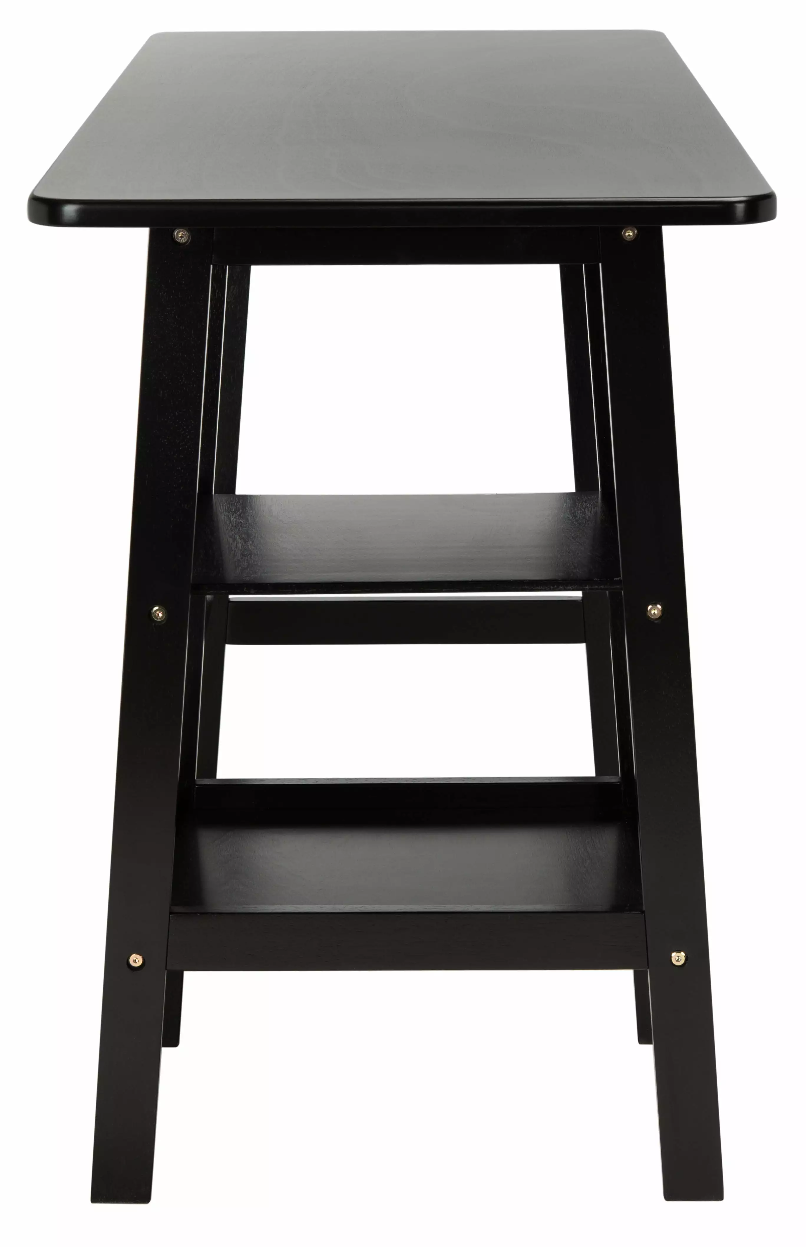 SAFAVIEH Sofara Solid Writing Desk 2 Shelves Matte Black Modern Home Office Furniture