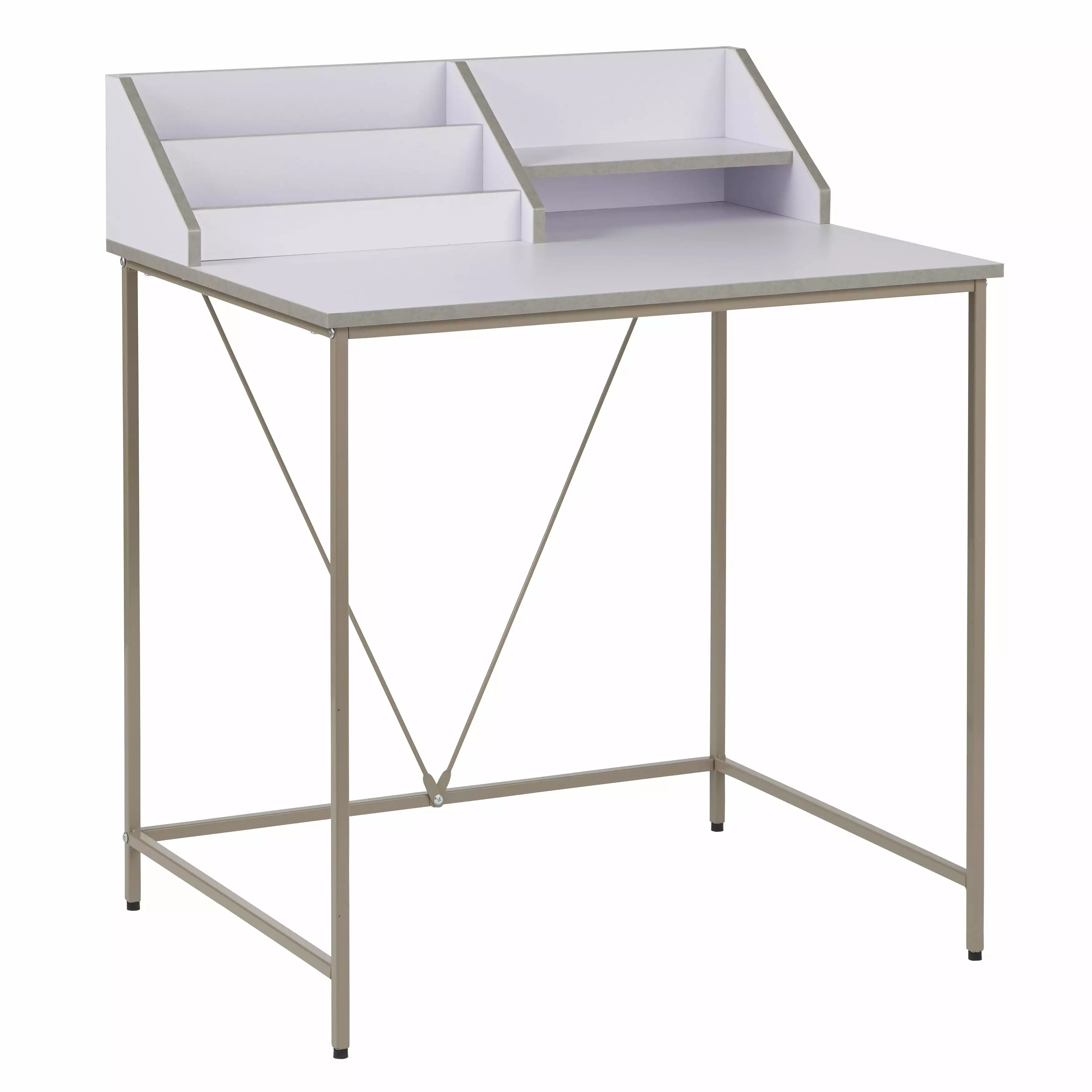 Quincy Kids Writing Desk Hutch Gray White TMS