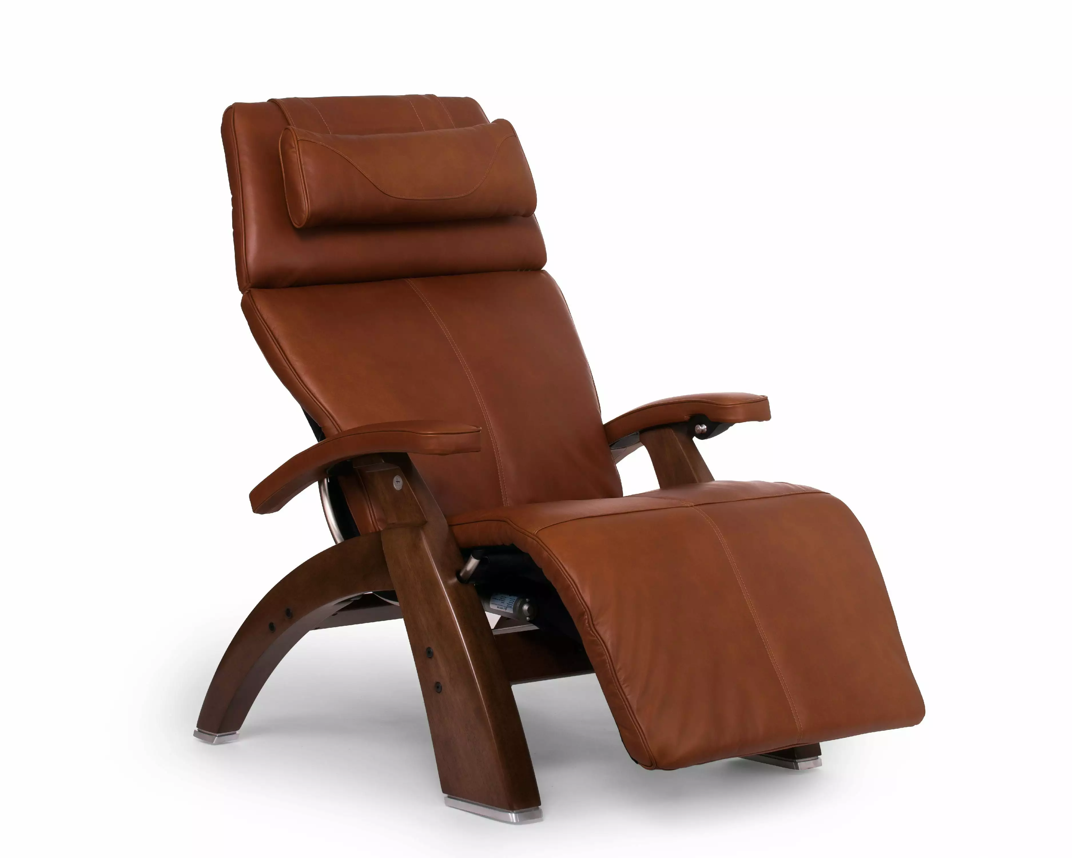 Human Touch PC-600 Omni Motion Silhouette Power Recliner Walnut Wood Base Leather